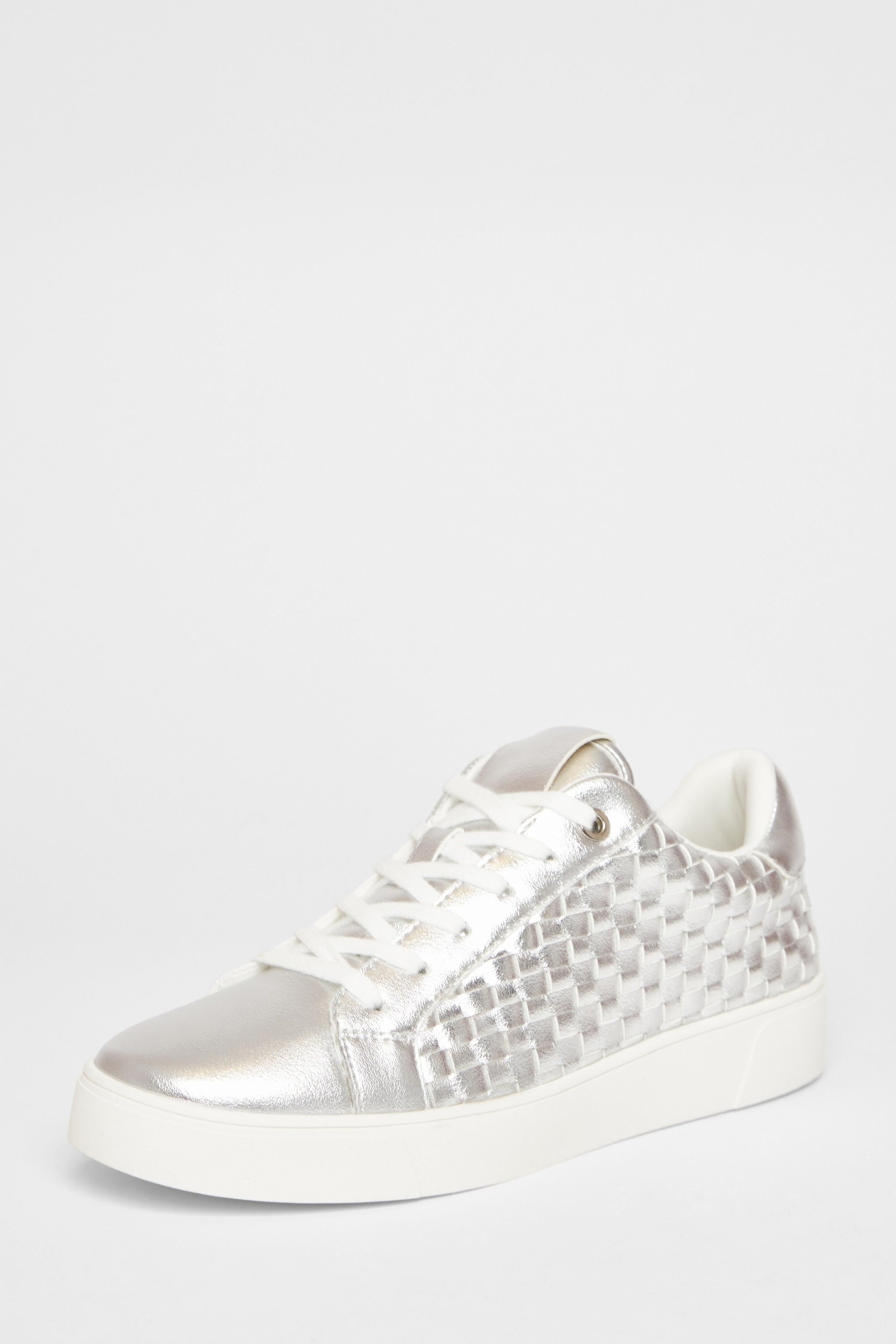 Quiz Silver Woven Trainers image 1