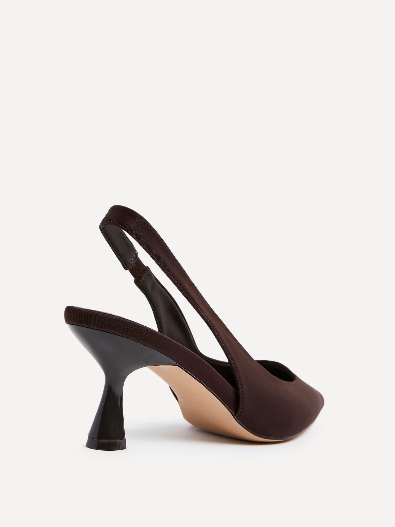 Linzi Presley Brown Scuba Sling Back Low Court Heel image 5