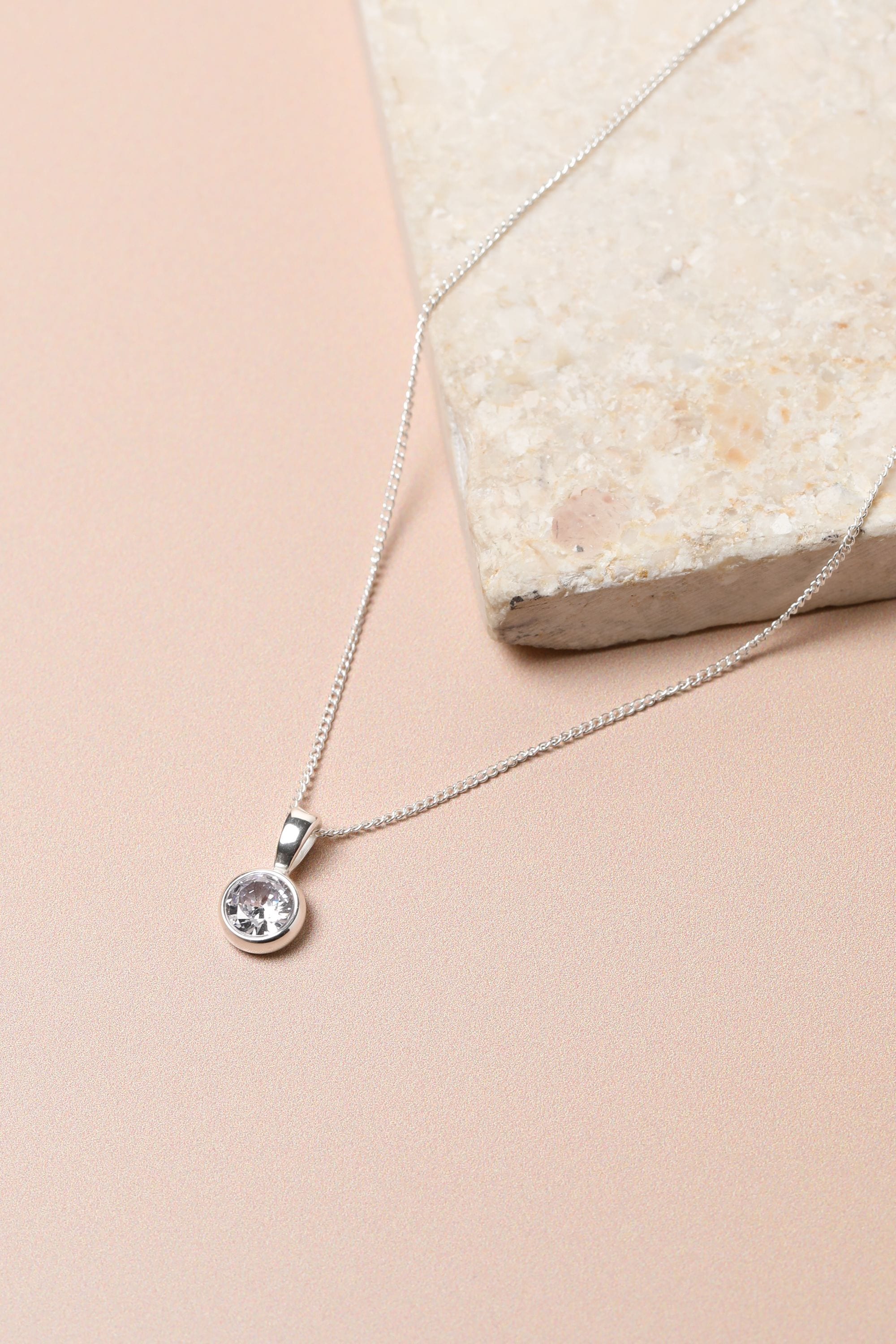 Jon Richard Sterling Silver Plated Waterproof Bezel Pendant image 2