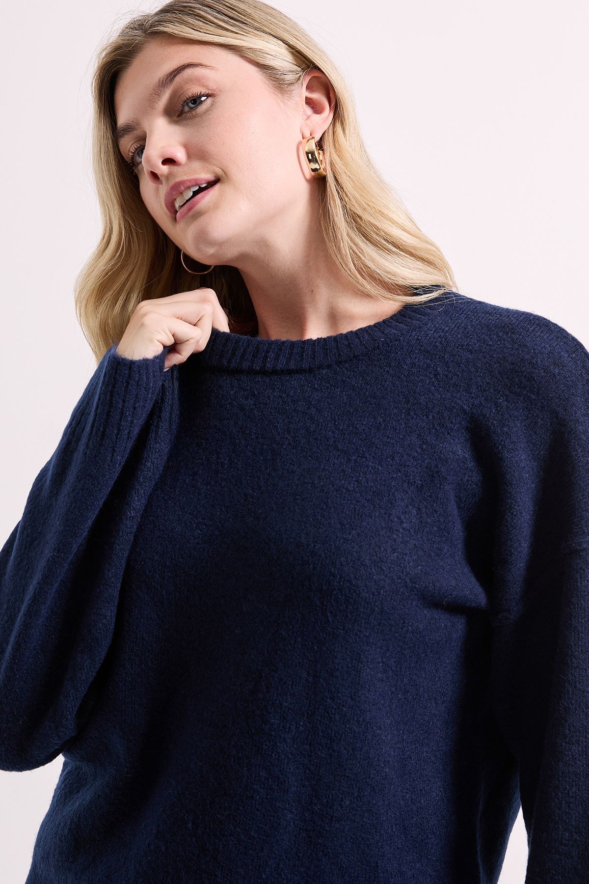 Dorothy Perkins Relaxed Crew Jumper Navy image 3