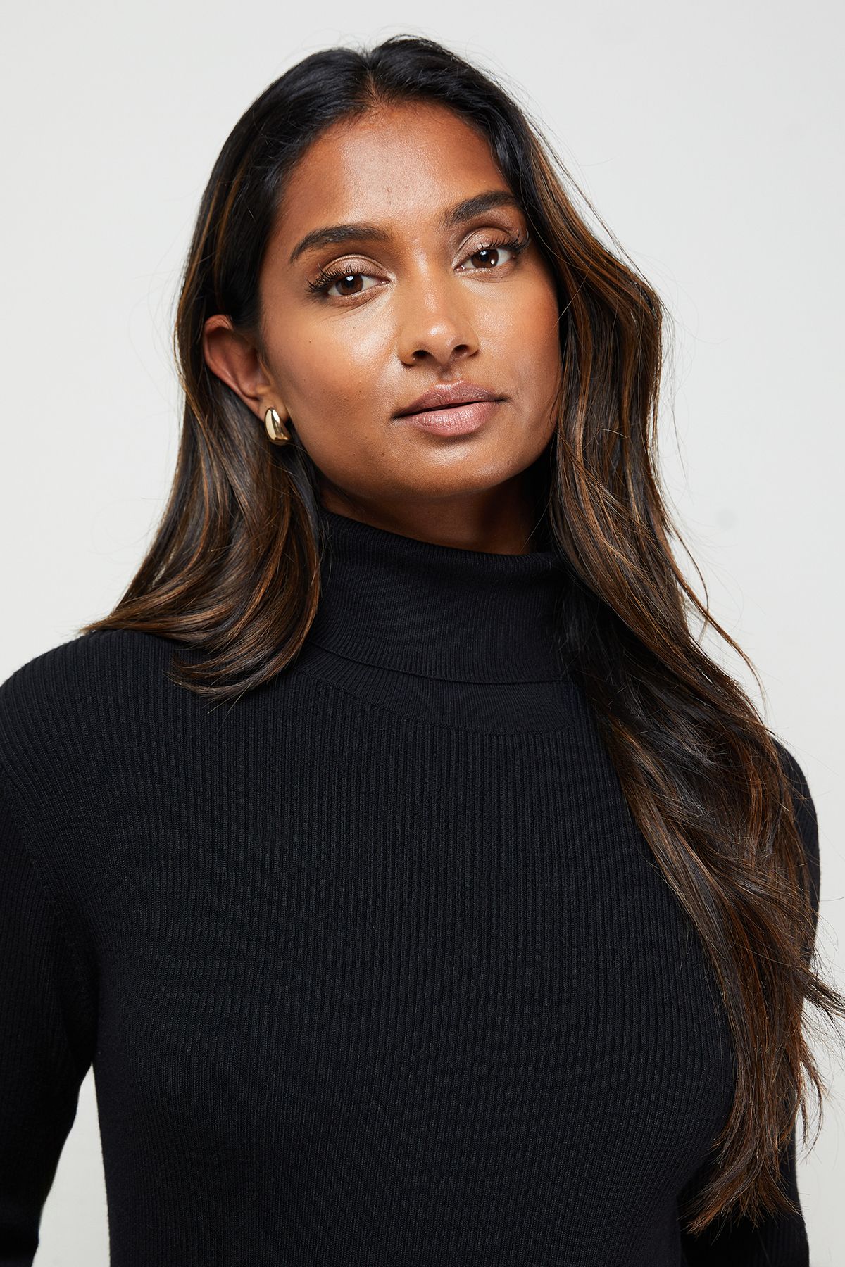 Oasis Button Down High Neck Mini Dress Black image 5