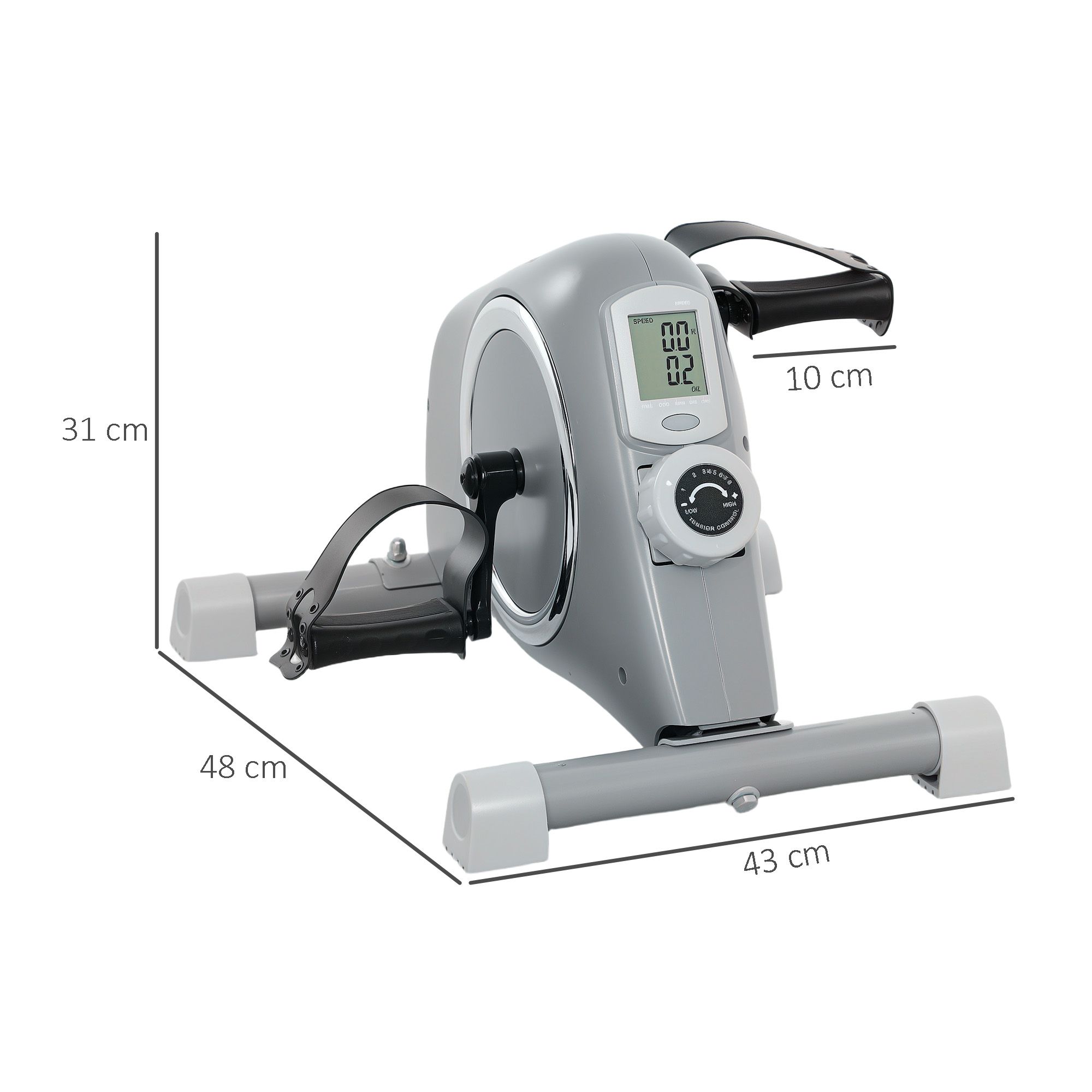 SPORTNOW Pedal Exerciser with Eight-Level Magnetic Resistance, Grey image 3