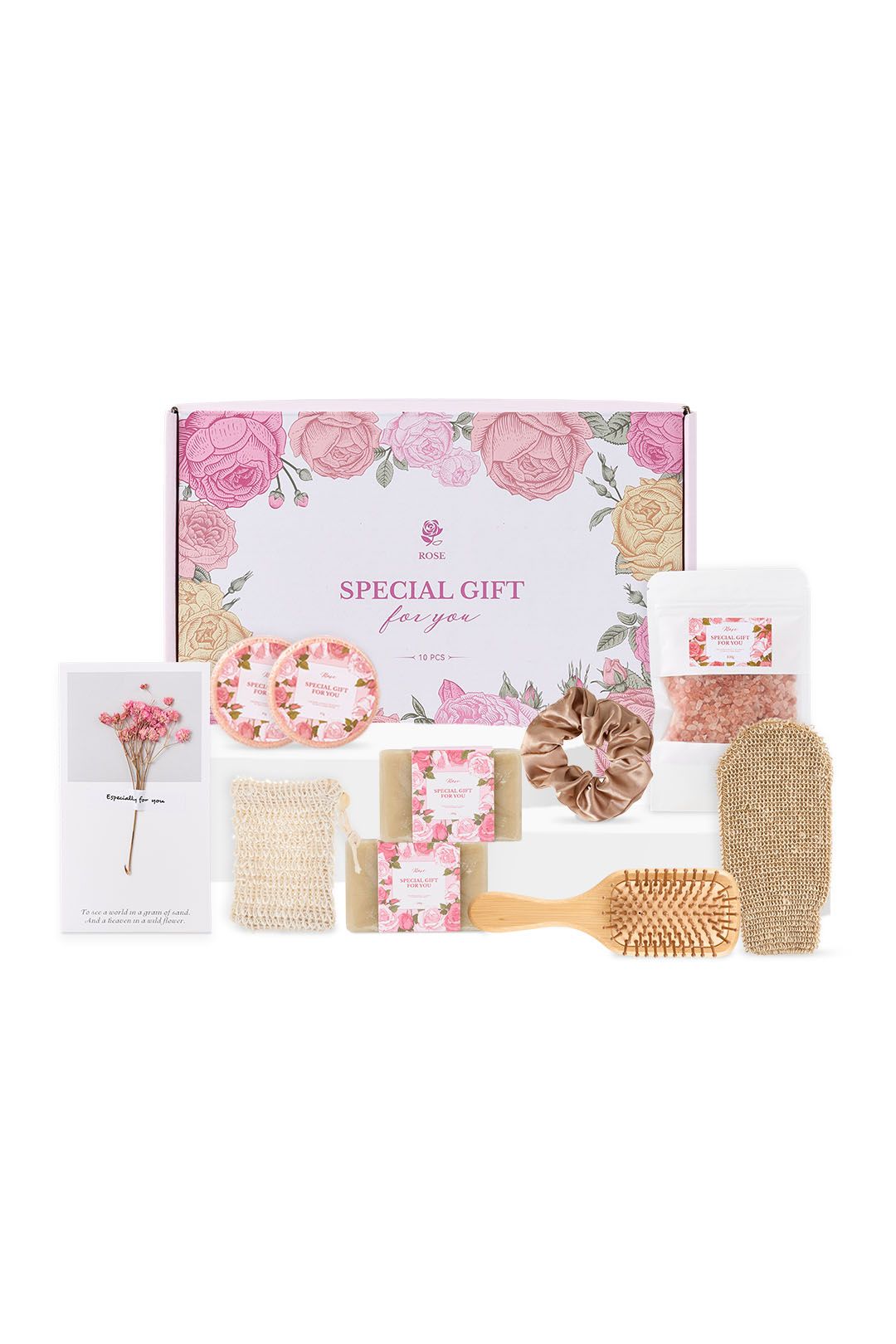 Living and Home Rose-Scented Spa Bath Gift Set image 1