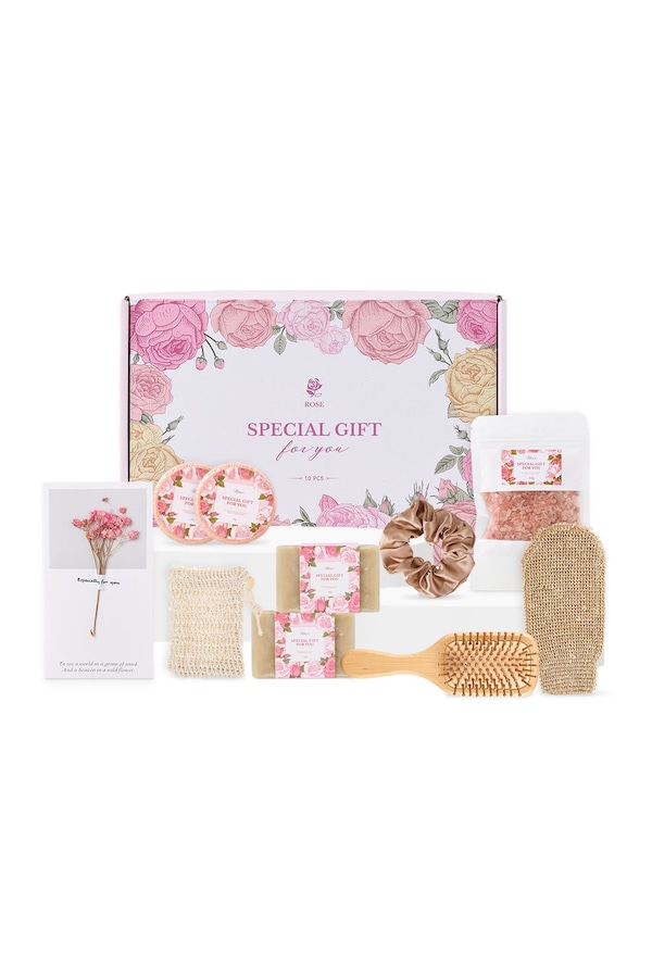 Living and Home Rose-Scented Spa Bath Gift Set