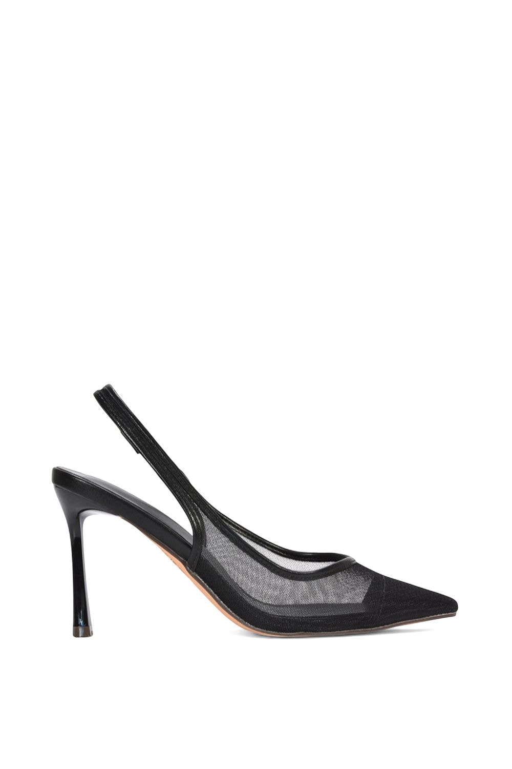 XY London 'Caroline' Pointed Toe Mesh Slingback Court Shoe Heels image 1