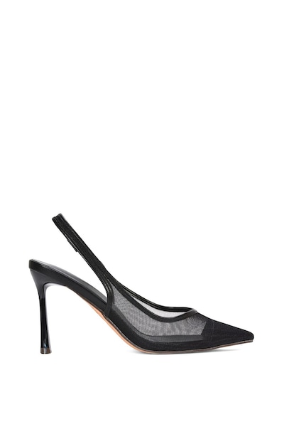 XY London 'Caroline' Pointed Toe Mesh Slingback Court Shoe Heels