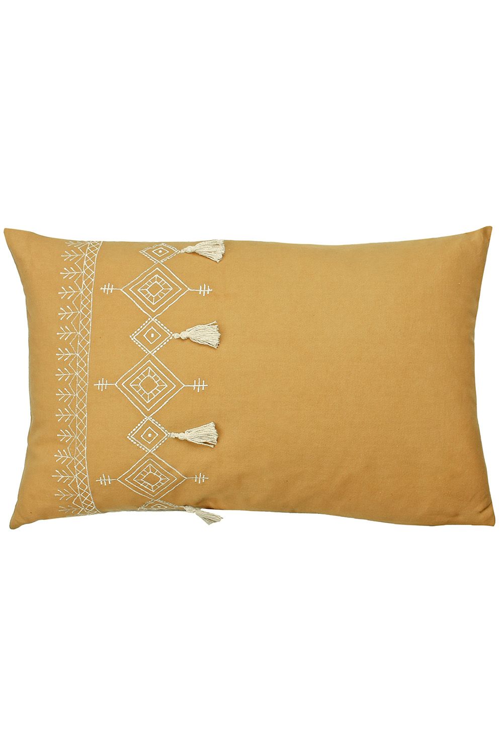 Furn Pritta Cotton Embroidered Tasselled Cushion image 1