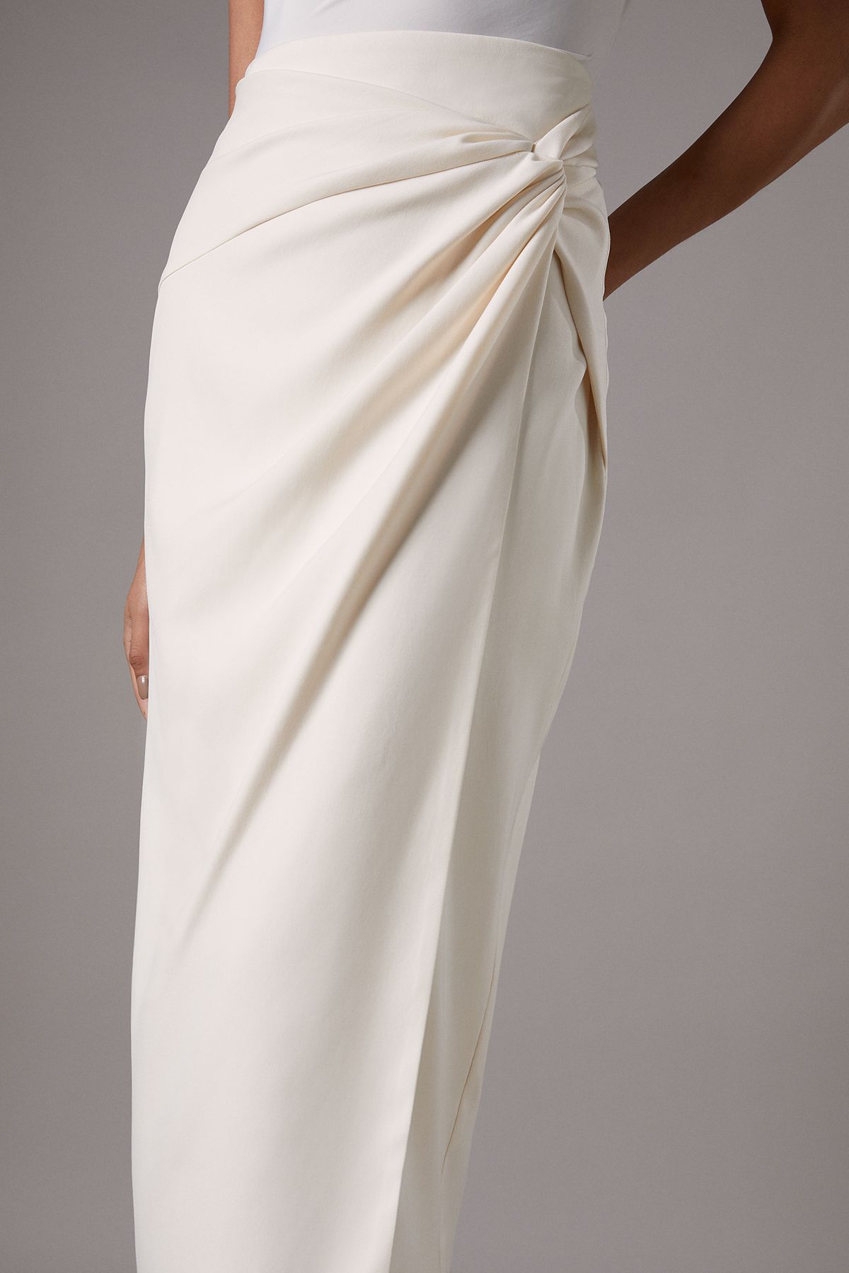 Coast Knot Front Wrap Skirt Ivory image 4