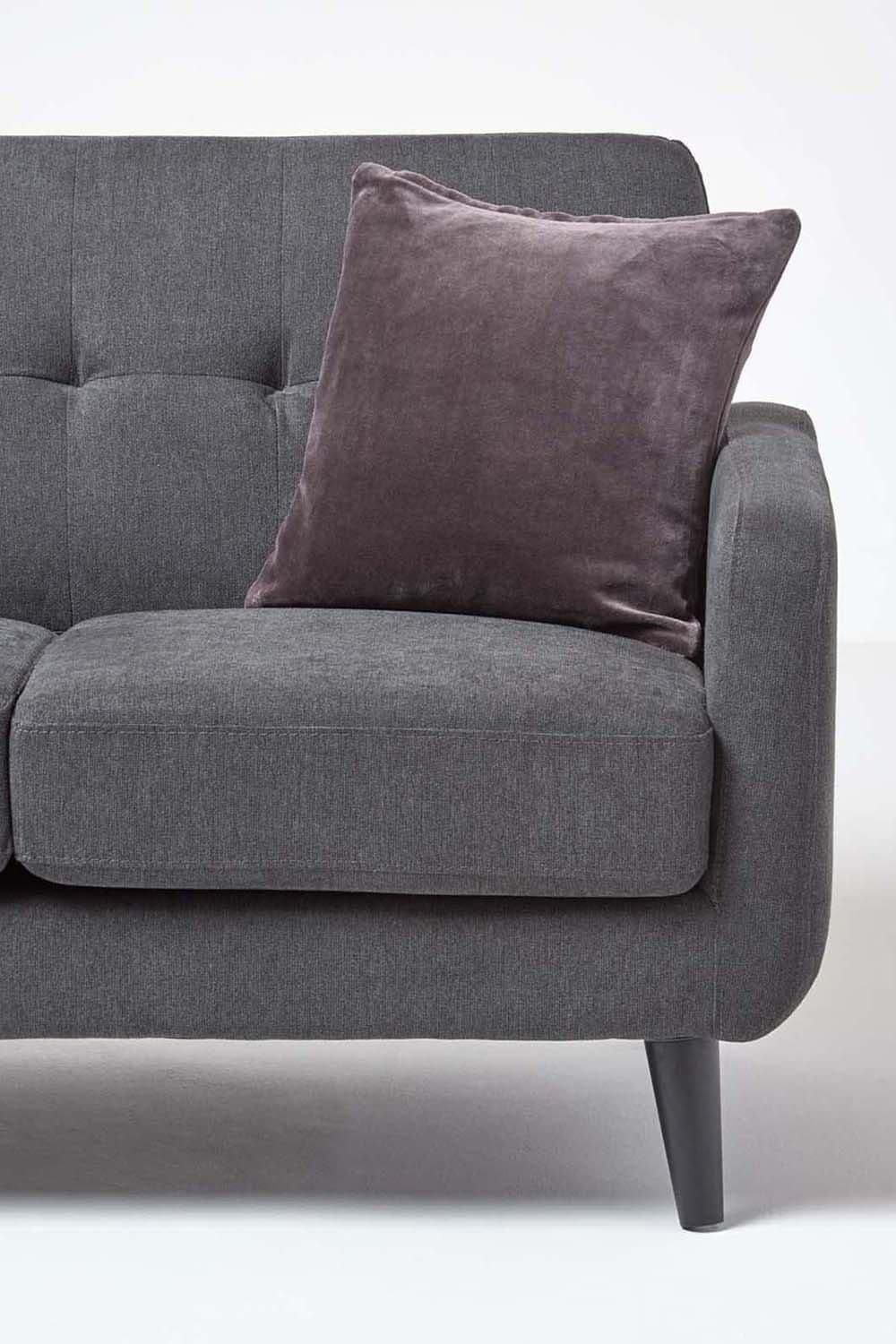 Homescapes Velvet Cushion Cover 100% Cotton, Soft & Machine Washable image 4