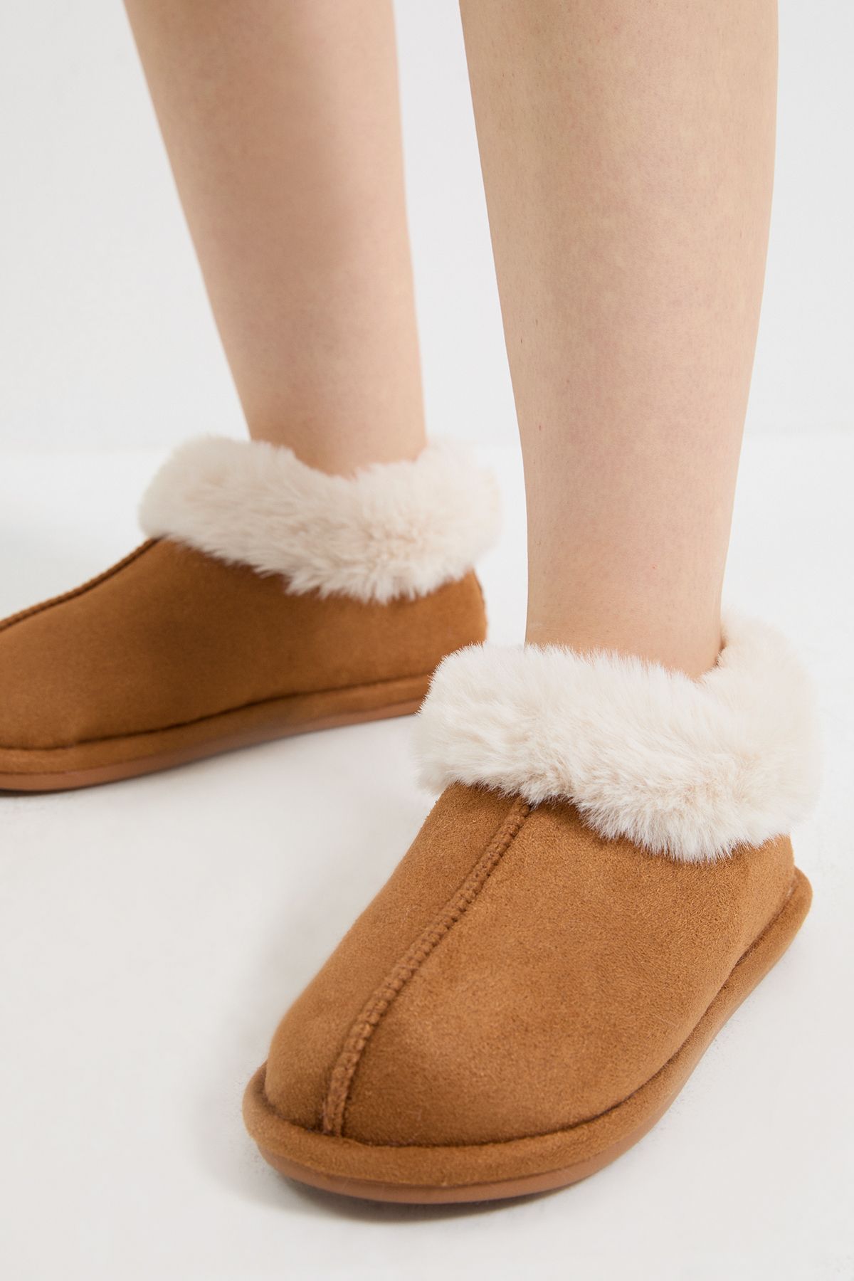 Dorothy Perkins Melody Cosy Faux Fur Lined Bootie Slippers Tan image 4