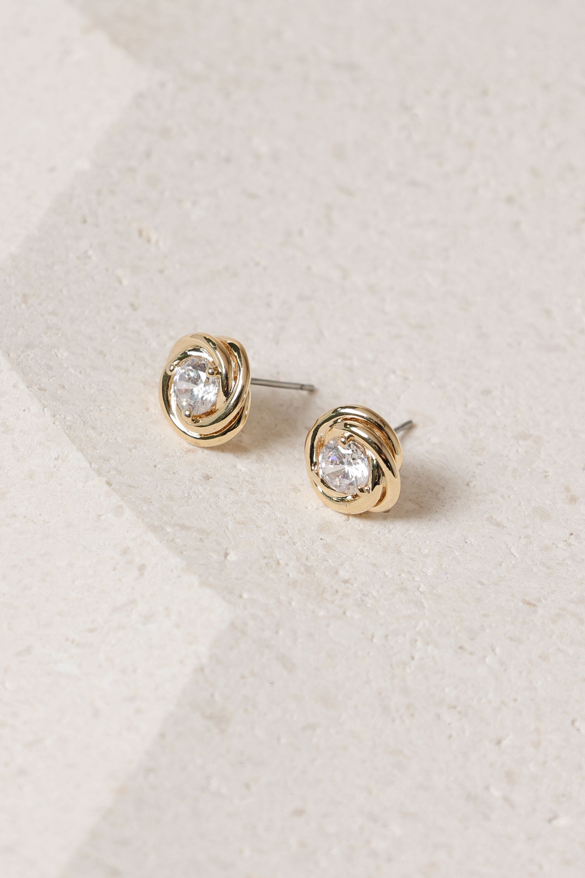 Jon Richard Gold Plated and Crystal Knot Earrings image 3