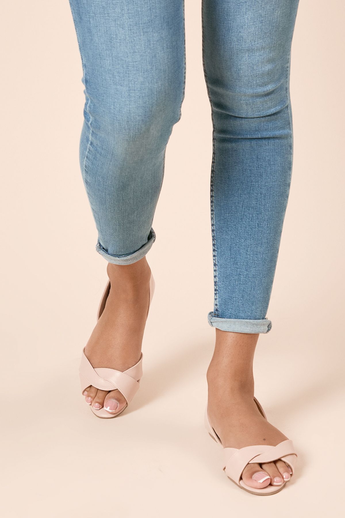 Dorothy Perkins Maddie Open Toe Ballet Pumps Blush image 2