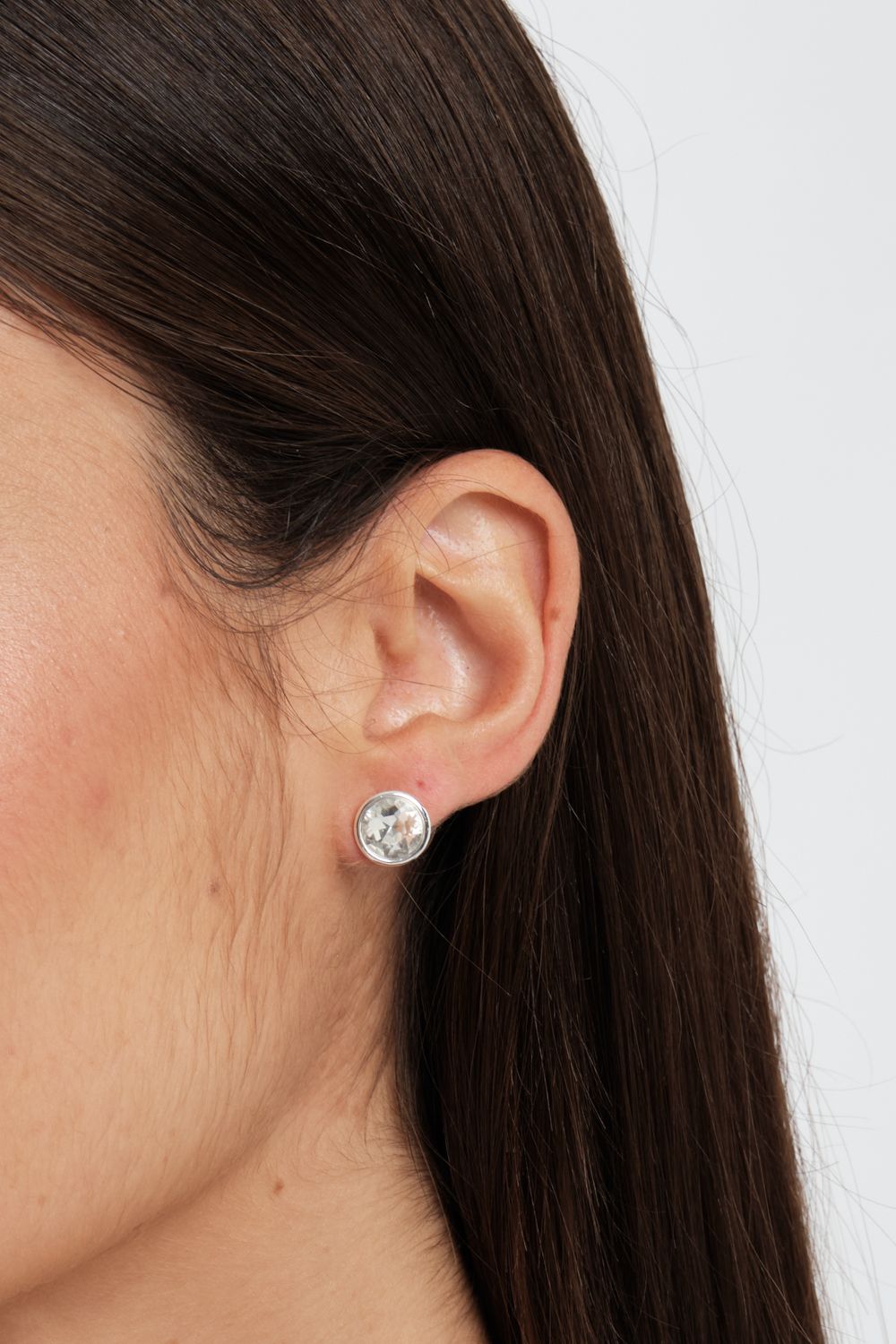 Jon Richard Silver Plated And Crystal Stud Earrings image 2