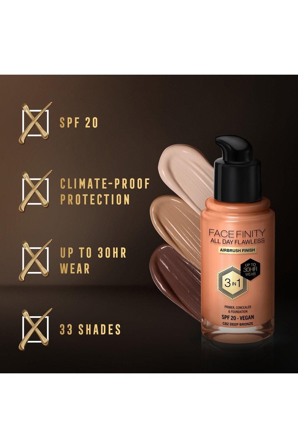 Max Factor Facefinity All Day Flawless 3 in 1 Vegan Foundation Deep Bronze image 6