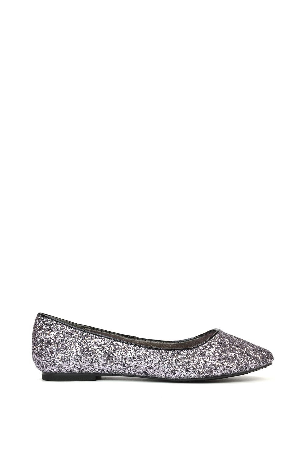 XY London 'Karissa' Flat Slip on Sparkly Glitter Ballerina Pumps image 1