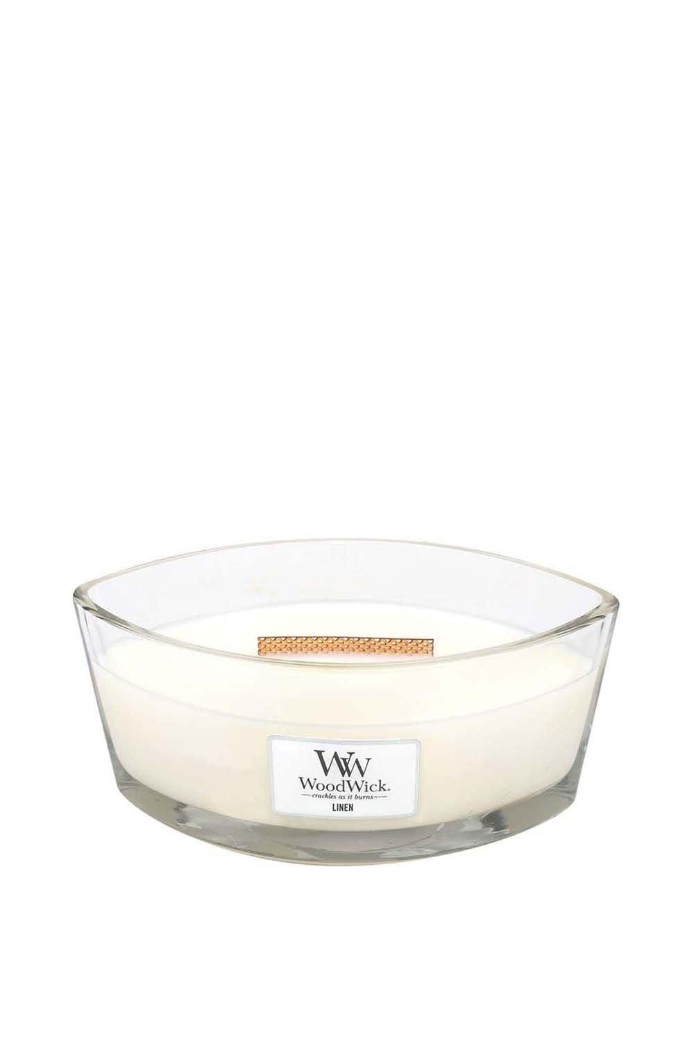 Woodwick Linen Spa Ellipse Candle White image 2