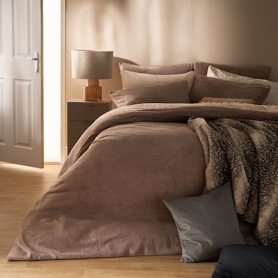 OHS Thermal Soft Teddy Fleece Duvet Cover Bedding Set
