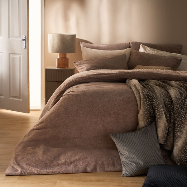 OHS Thermal Soft Teddy Fleece Duvet Cover Bedding Set