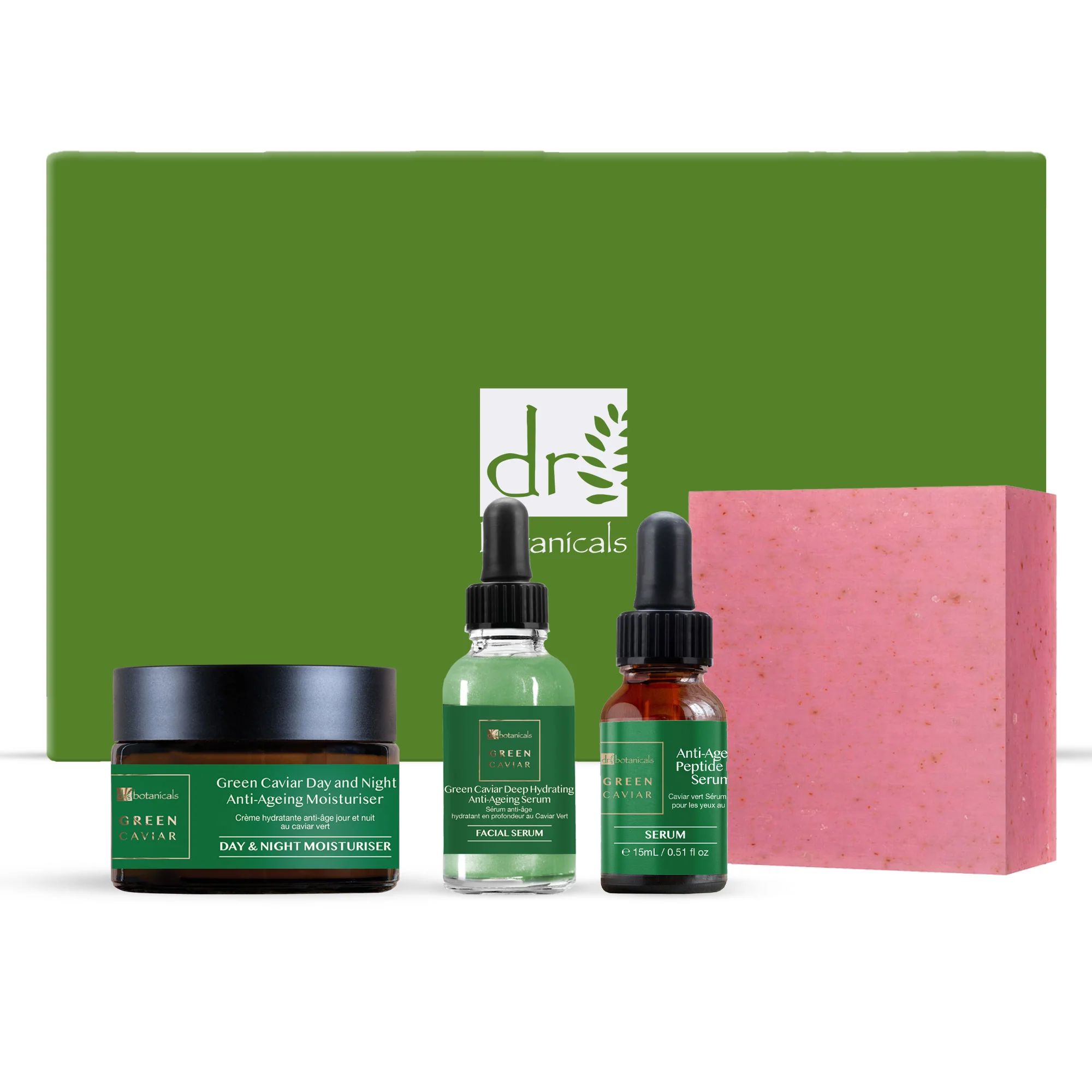 Dr. Botanicals Anti-Ageing Green Caviar Morning Skincare Gift Set image 1