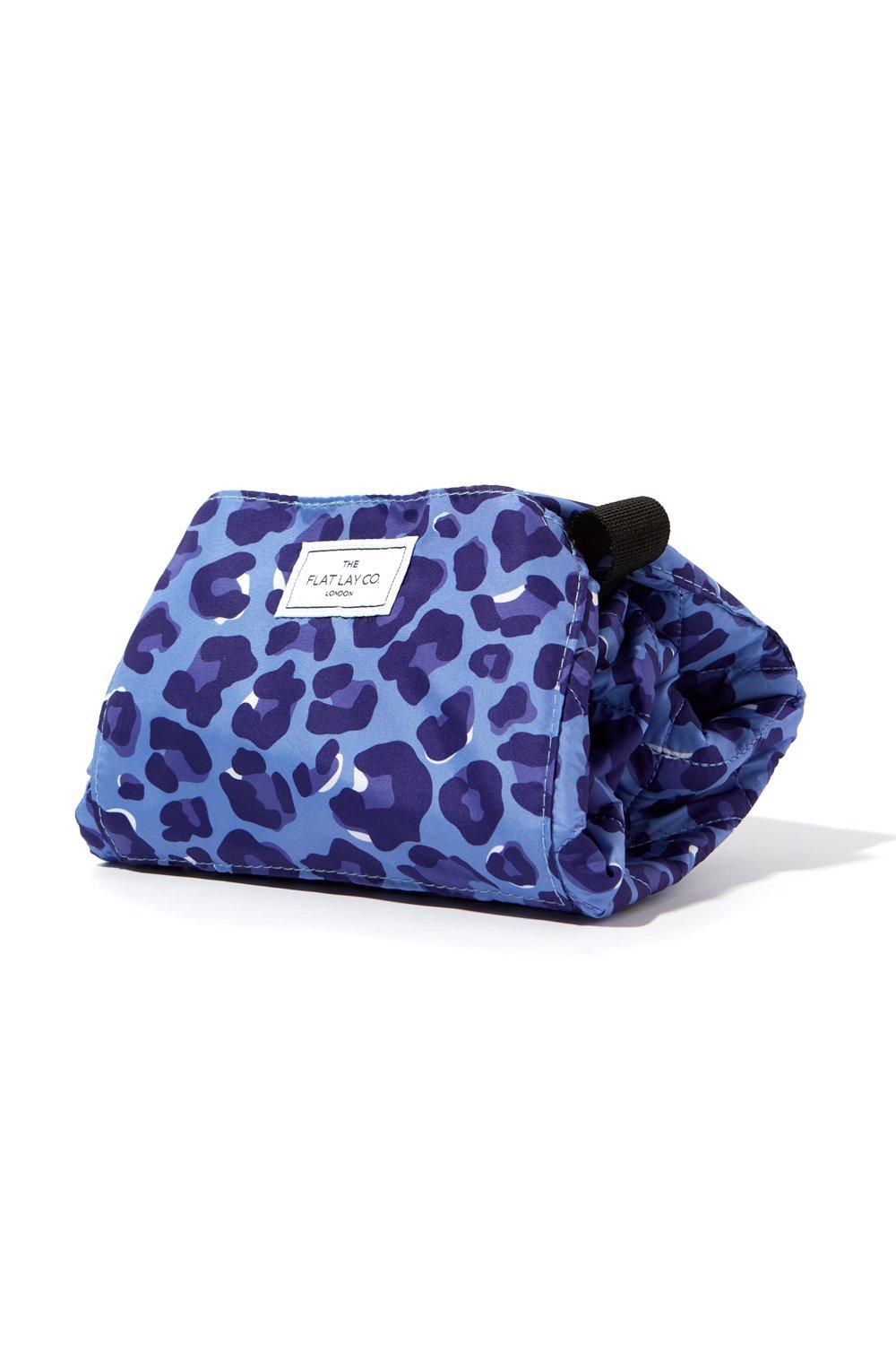 The Flat Lay Co The Flat Lay Co. Drawstring Makeup Bag in Blue Leopard Multi image 5