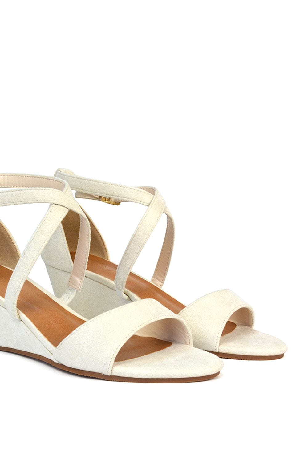 XY London 'Kylie' Strappy Mid Wedge Heel Shoes With Ankle Strap image 6