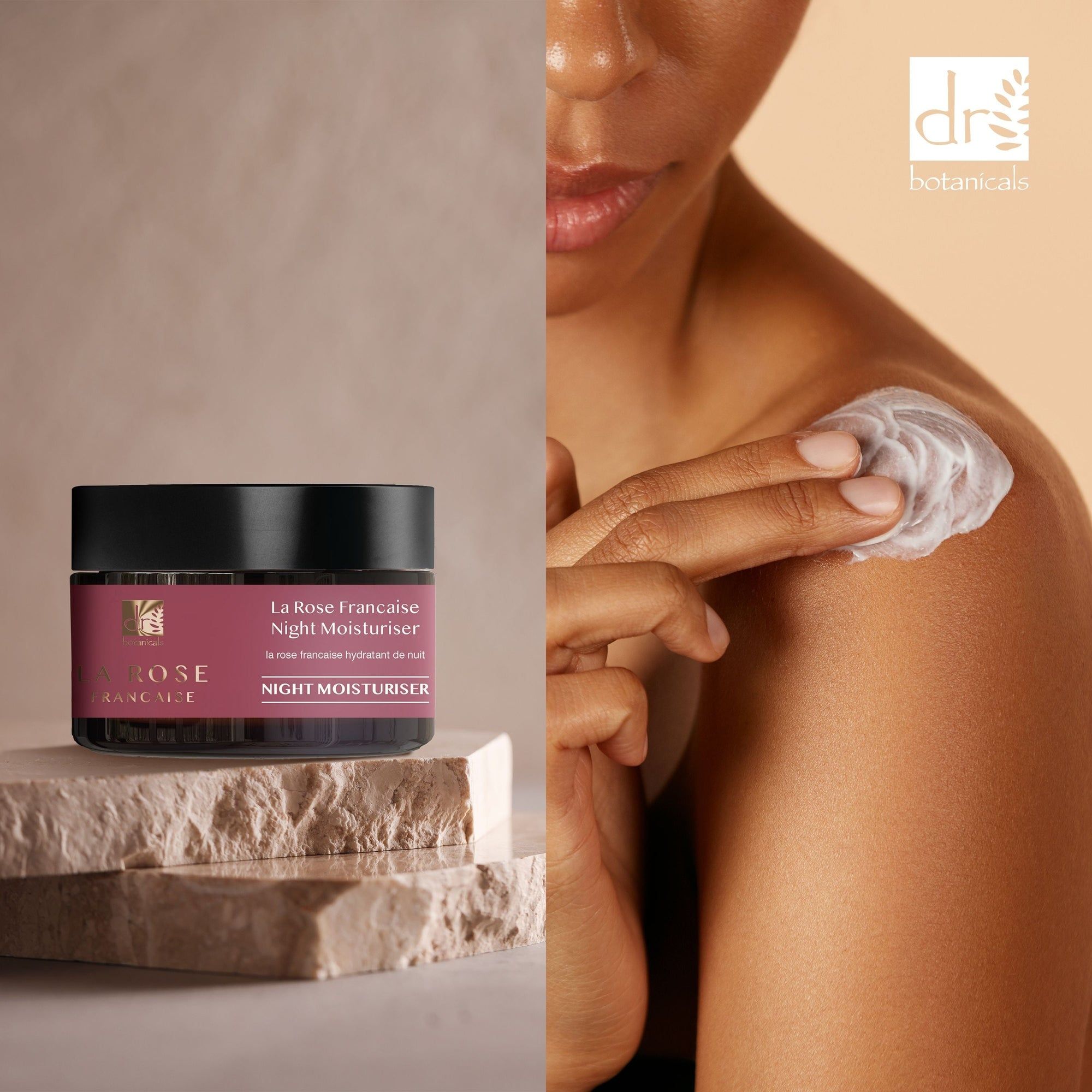 Dr. Botanicals La Rose Française Night Moisturiser 50ml x 2 Duo Pack image 5