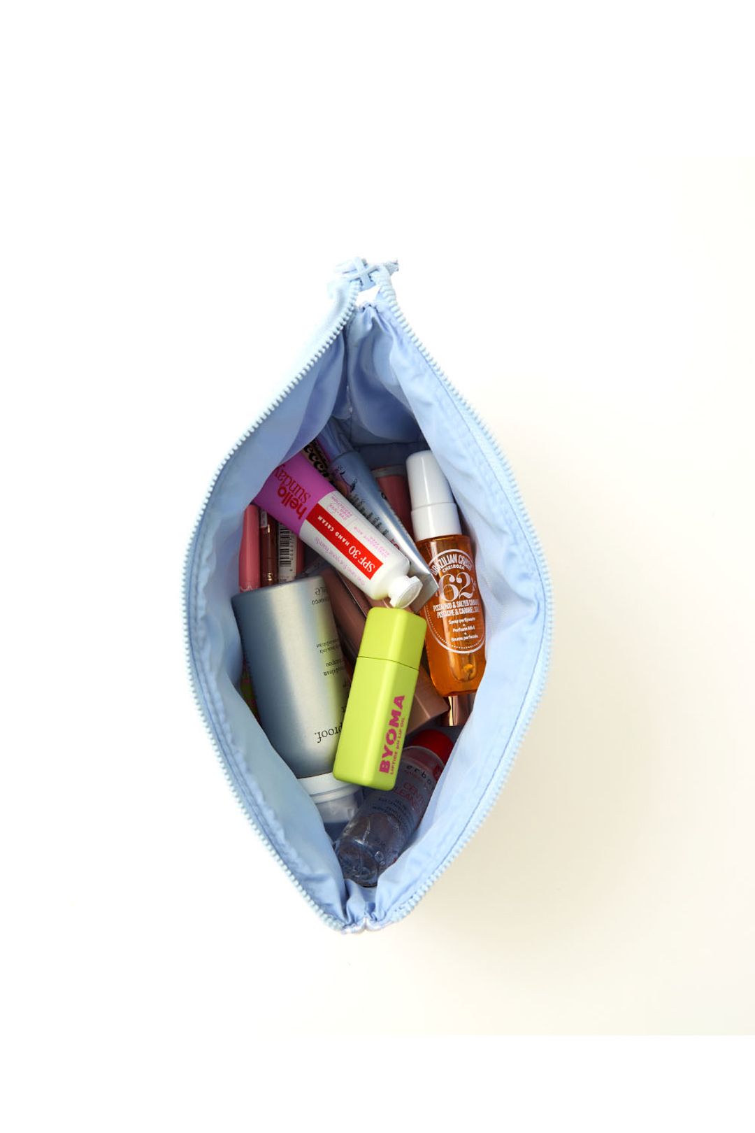 The Flat Lay Co Essential Makeup Pouch - Cozy Cotton Blue Stripes Multi image 5