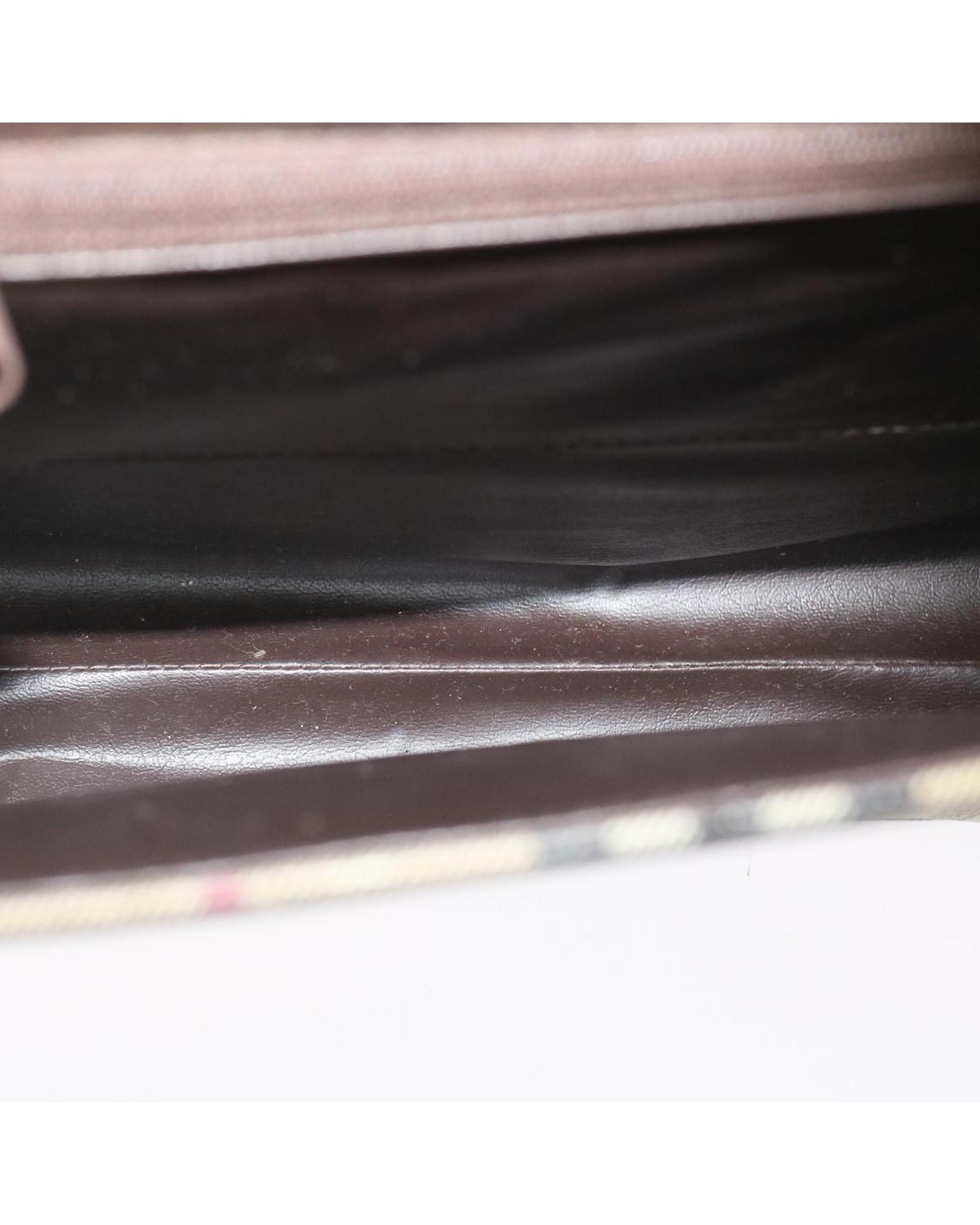 Valentino Preloved Beige Check Satchel Handbag Wo image 11