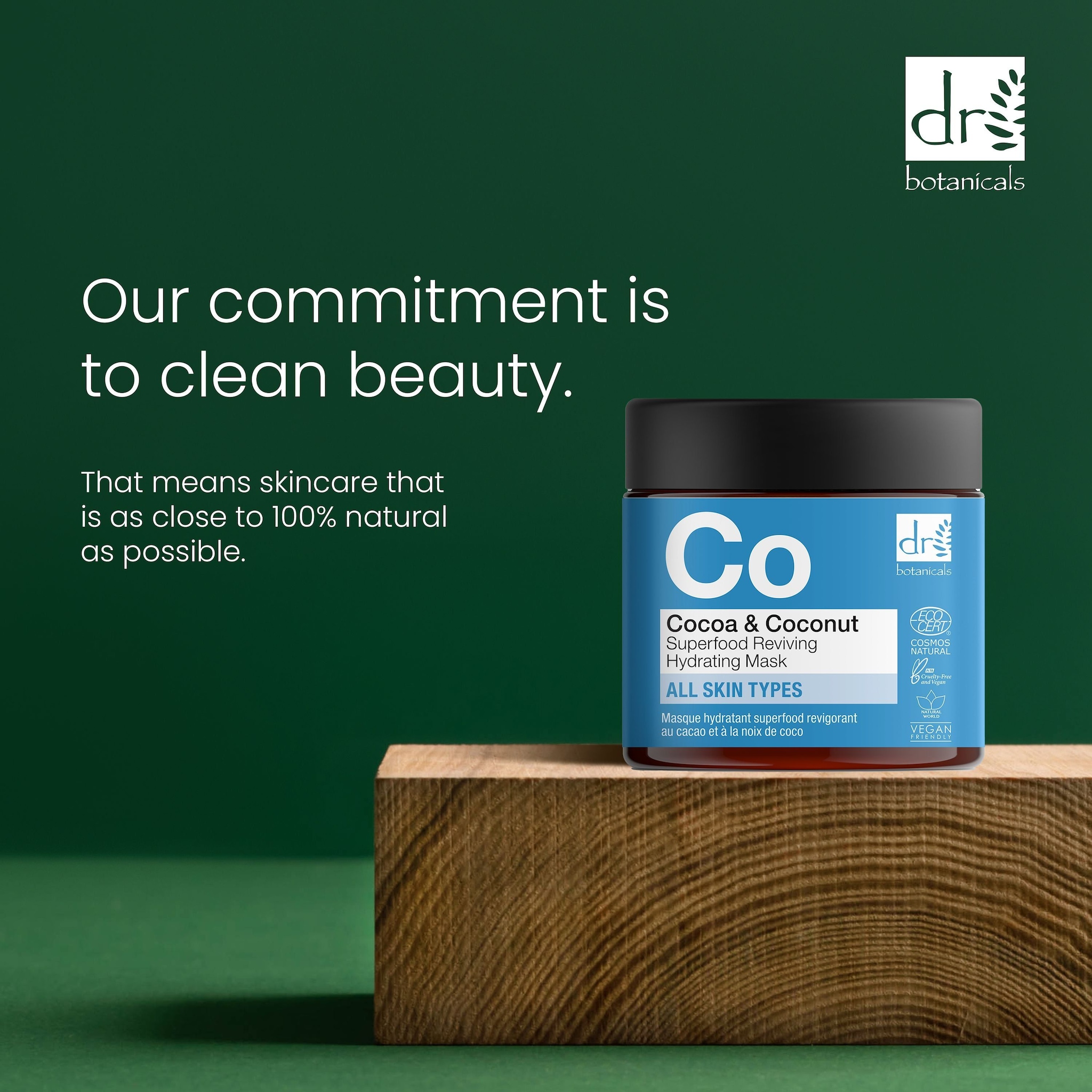 Dr. Botanicals Cocoa & Coconut Superfood Reviving Hydrating Mask 60ml x 2 Duo Pack image 4