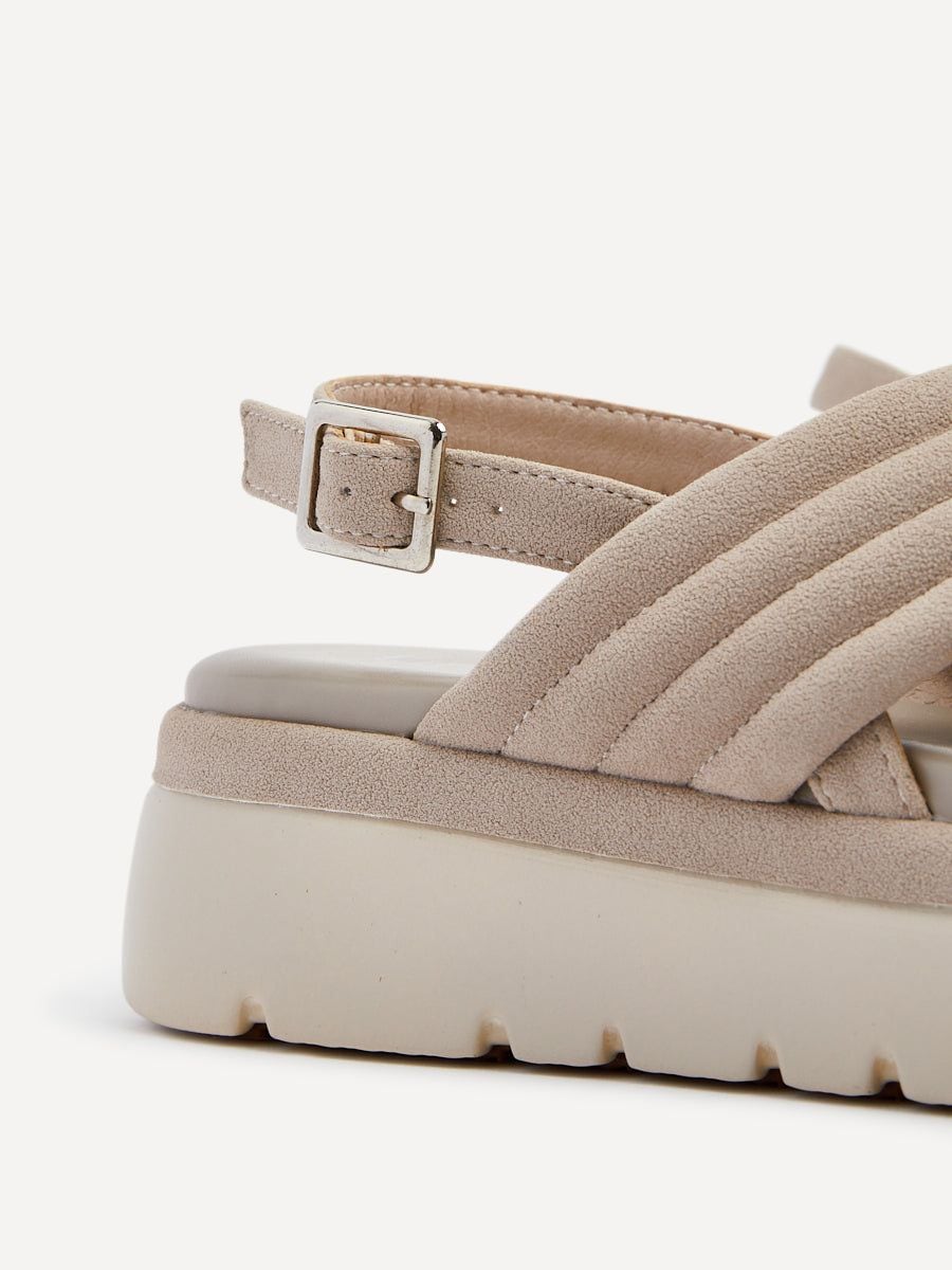 Linzi Shae Stone Faux Nubuck Padded Crossover Flatform Sandals image 4