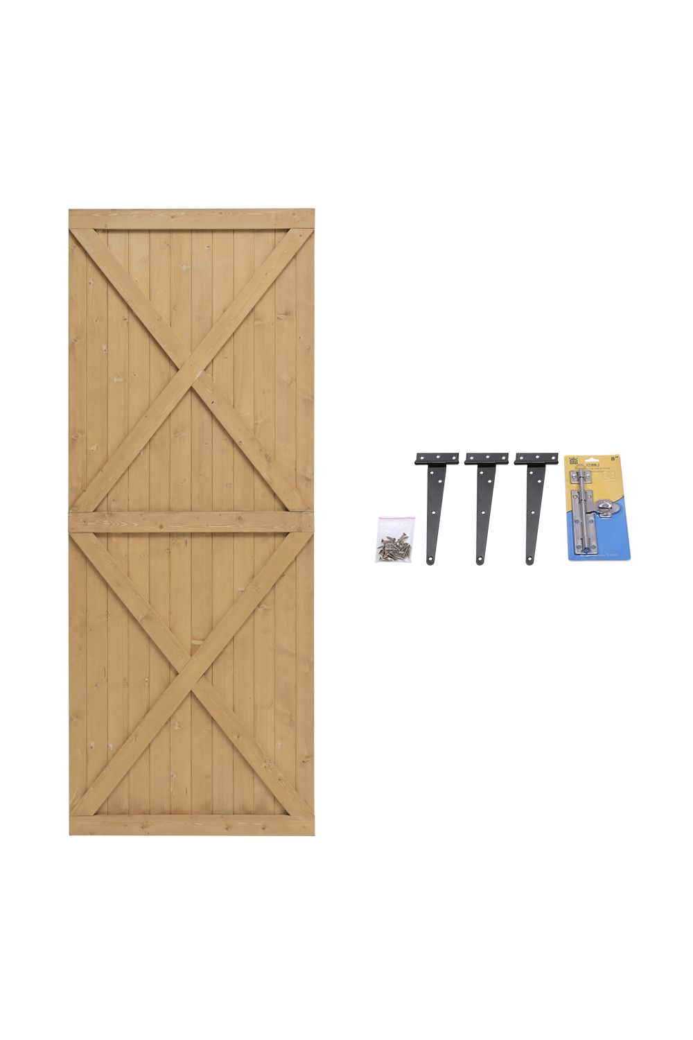 Living and Home 183x79cm Garden Pine Wood Flat Top Gate with 1pcs Latch & 3pcs 8 inch T-shaped Hinges image 5