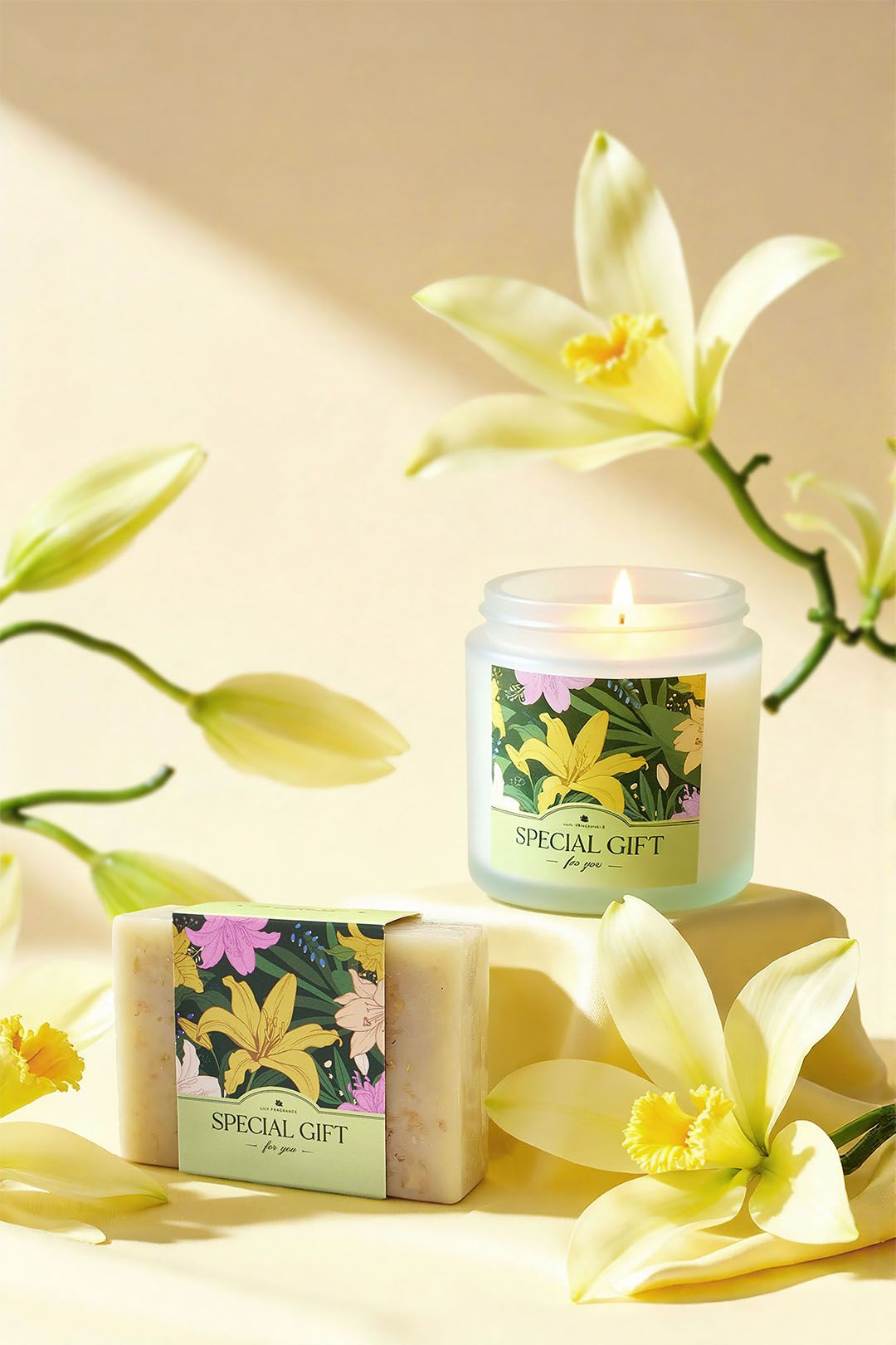 Living and Home Sunflower-Scented Spa Bath Gift Set image 3