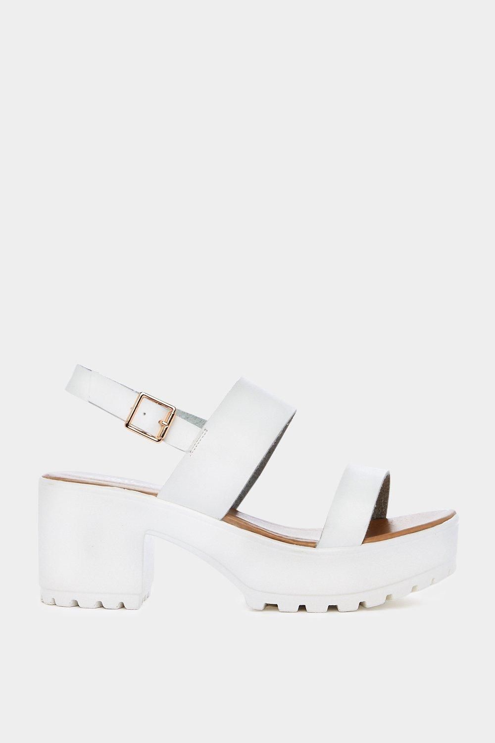 NastyGal Raise Hell Faux Leather Platform White image 4