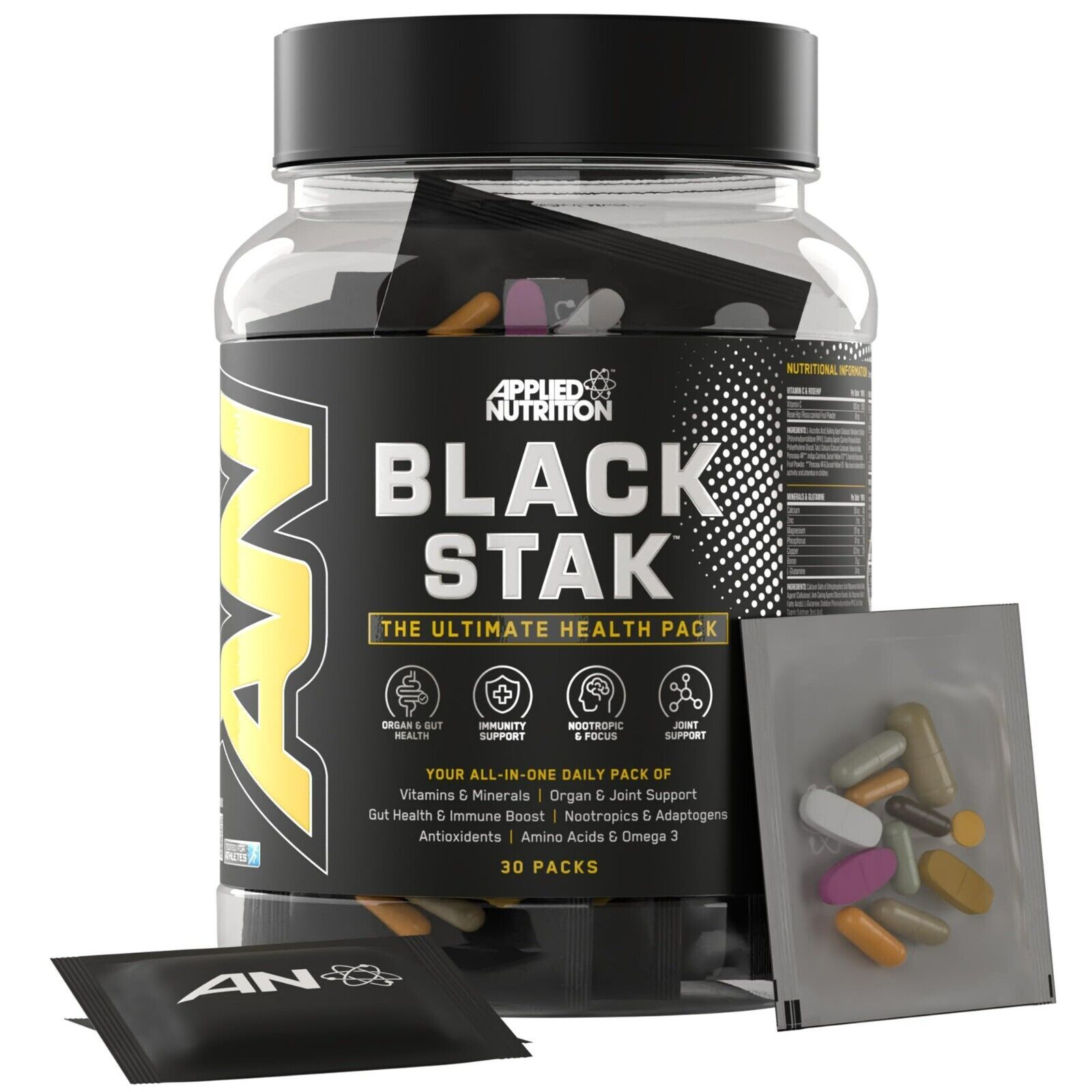 Applied Nutrition Black Stak Ultimate Health Pack - 30 Servings image 1