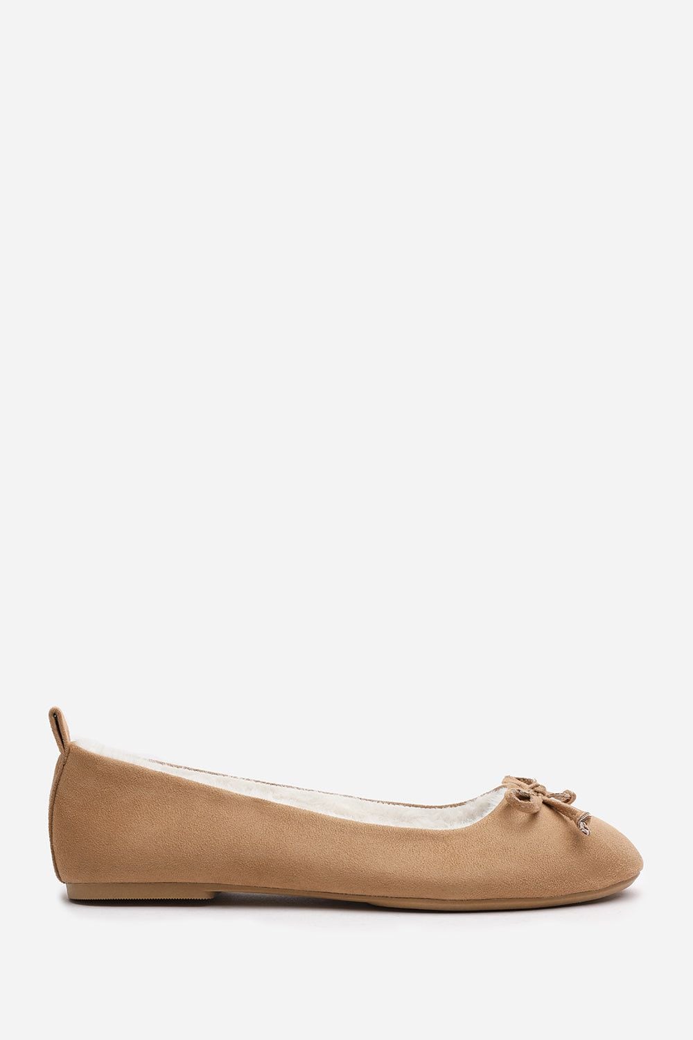 Where's That From 'Danica' Ballet Slippers with Faux Fur Lining and Bow Detail image 3