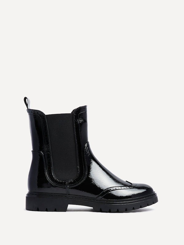 Linzi Esme Black Patent Chelsea Ankle Boot