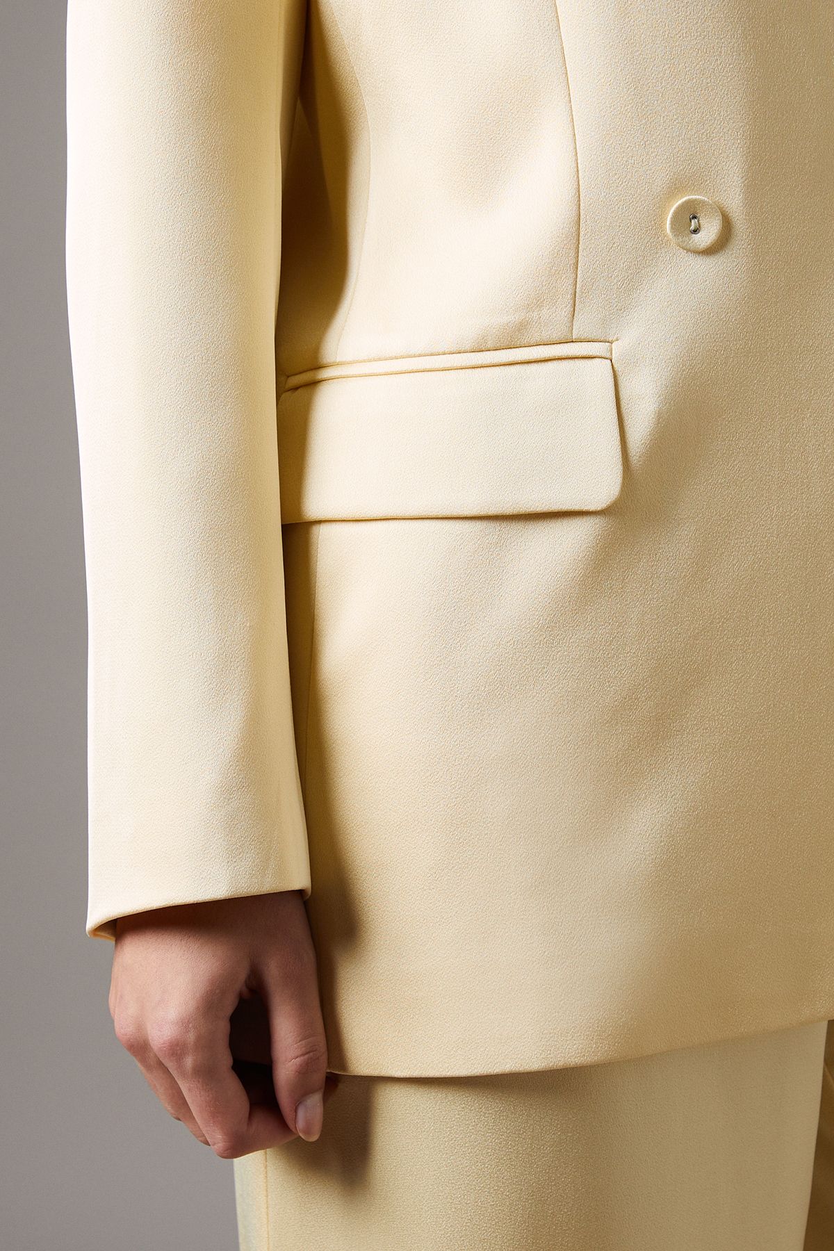 Coast Satin Double Breasted Blazer Lemon image 4