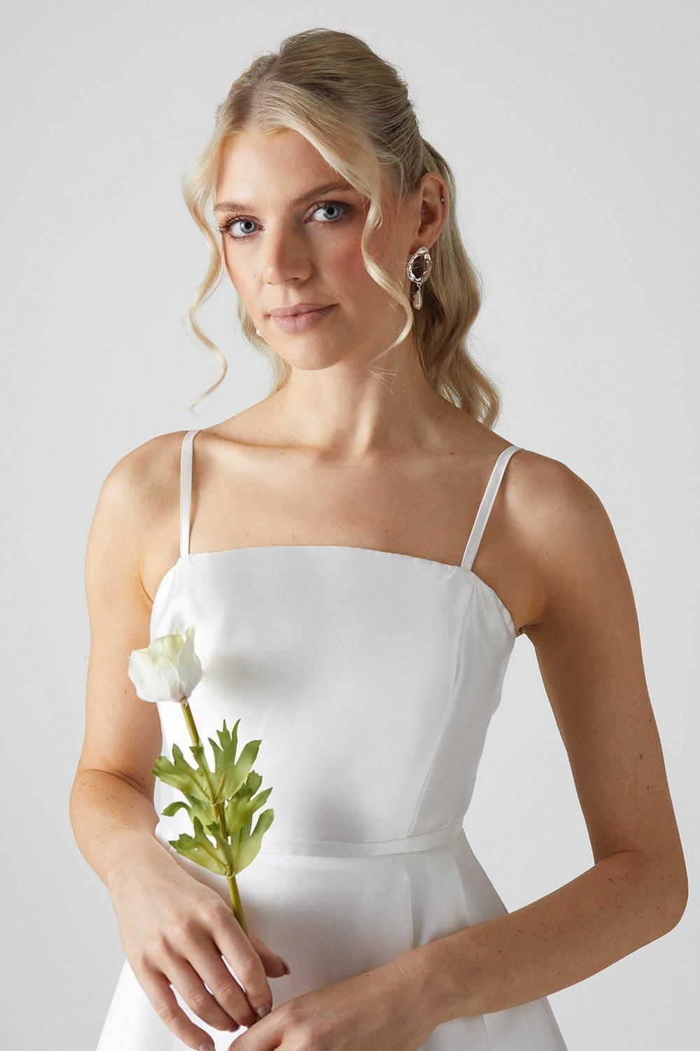 Coast Bandeau Twill Mini With Full Overskirt Wedding Dress Ivory image 5