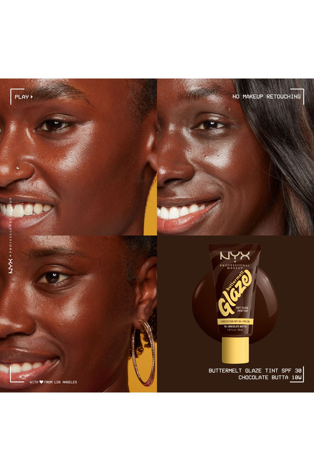 NYX Professional Makeup Buttermelt Glaze Soft Glow Skin Tint + SPF/FPS 30 30ml Chocolate Butta image 5