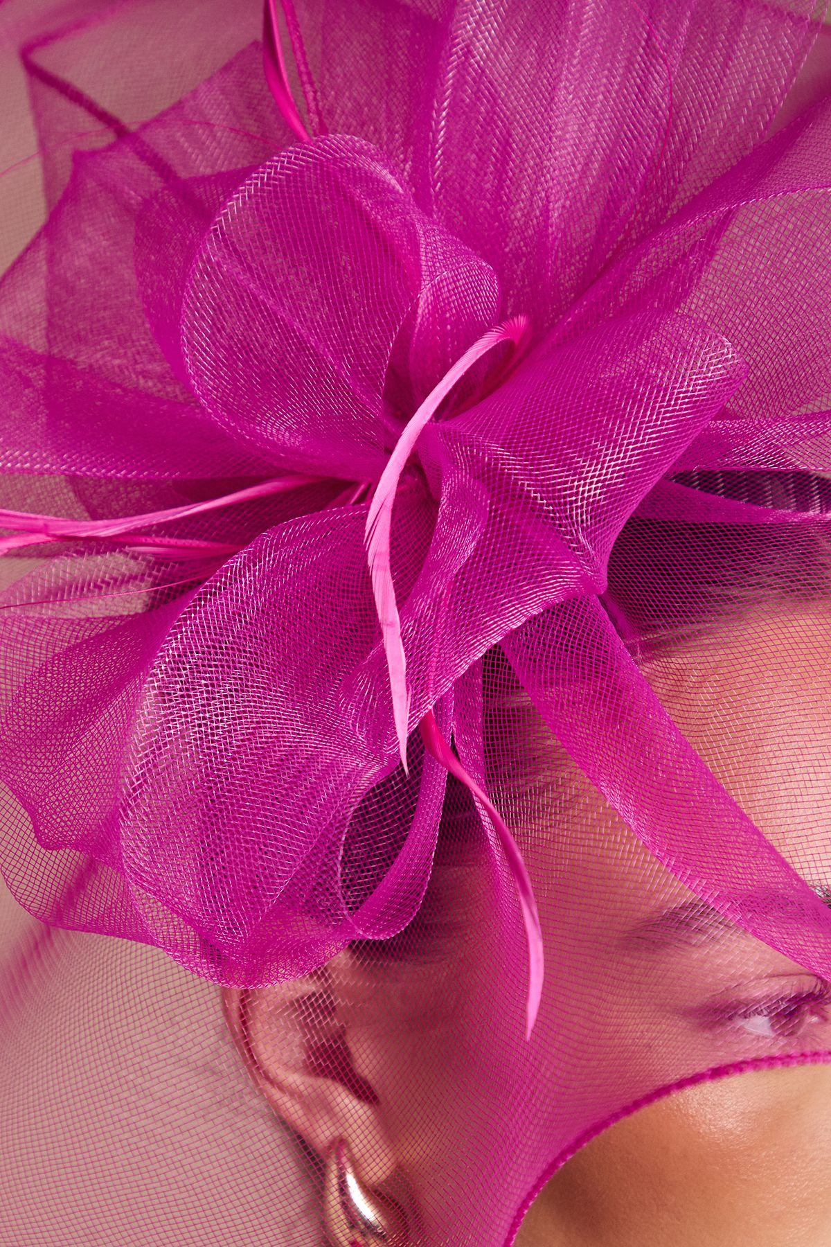 Coast Structured Mesh Bow Flat Fascinator Magenta image 3