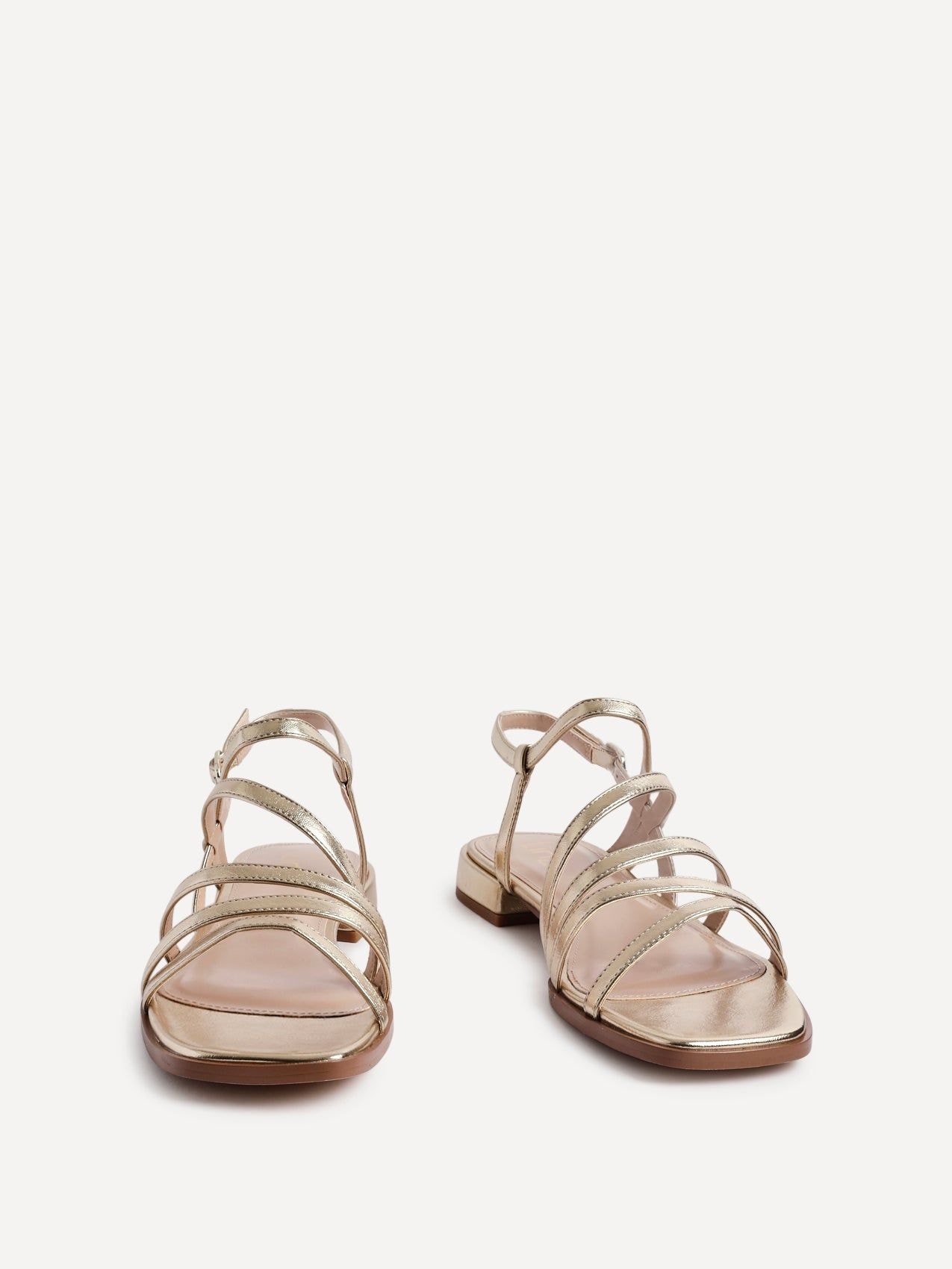 Linzi Lucie Gold Faux Leather Strappy Sandals image 3