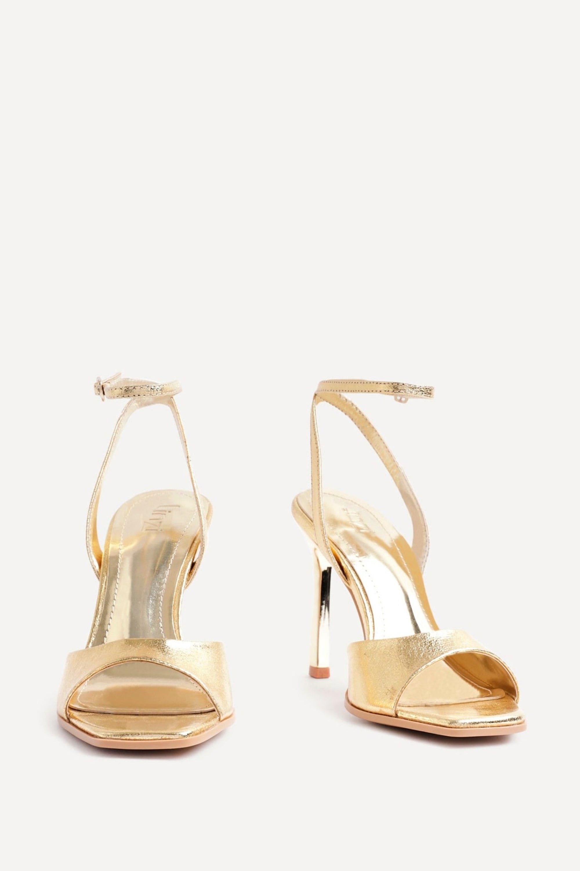 Linzi Jazz Gold Faux Leather Stiletto High Heels image 3