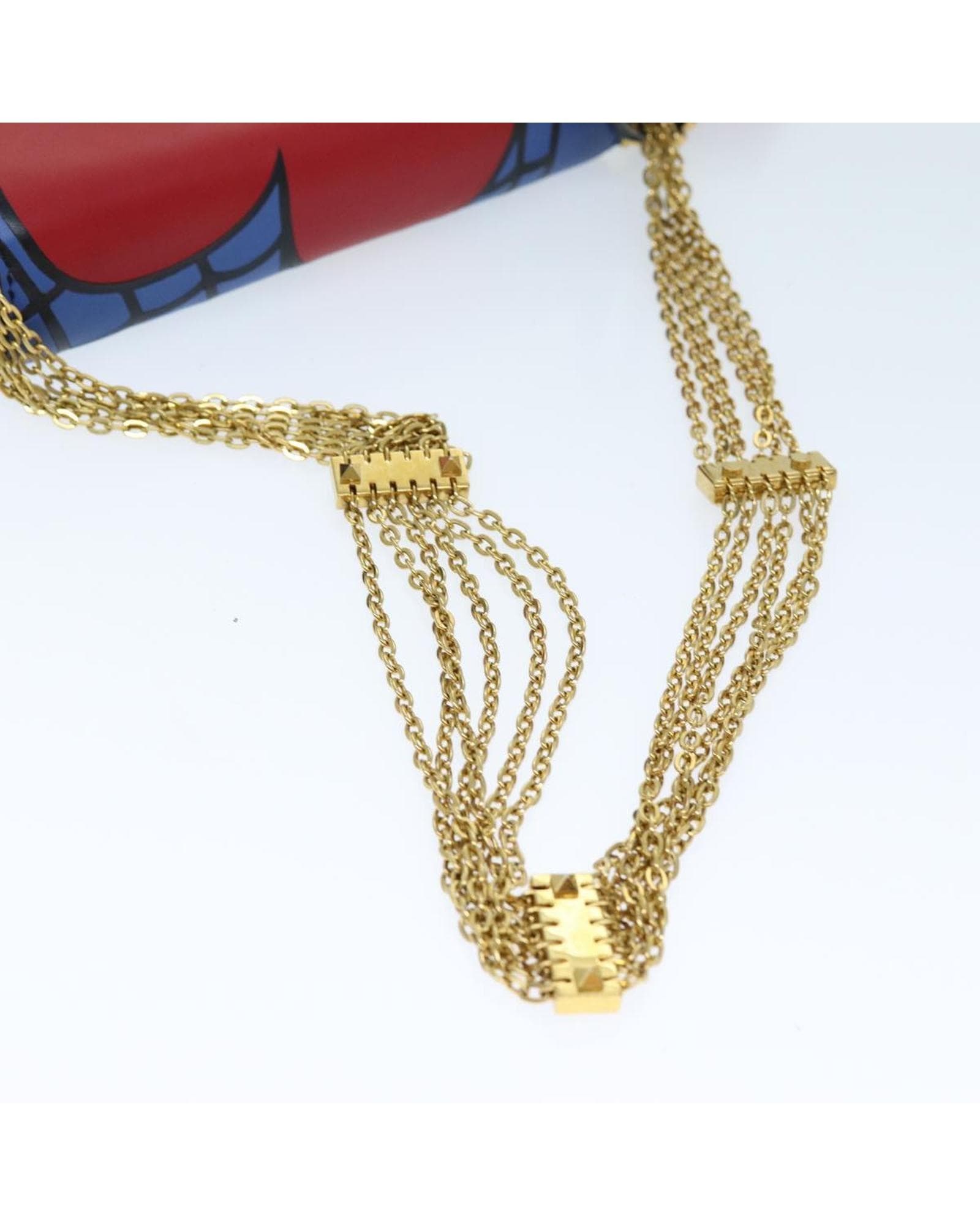 Valentino Preloved Rockstud Printed Calfskin Leather Bag Wo - Blue Shoulder image 8