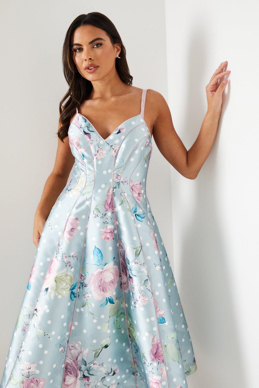 Coast Floral Print Twill Midi Cami Dress Sage image 5