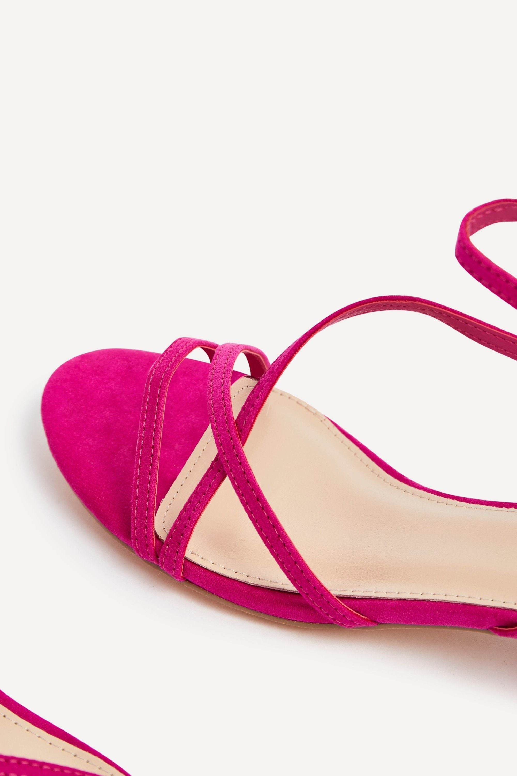 Linzi Calista Pink Faux Suede Strappy Low Block Sandal image 5