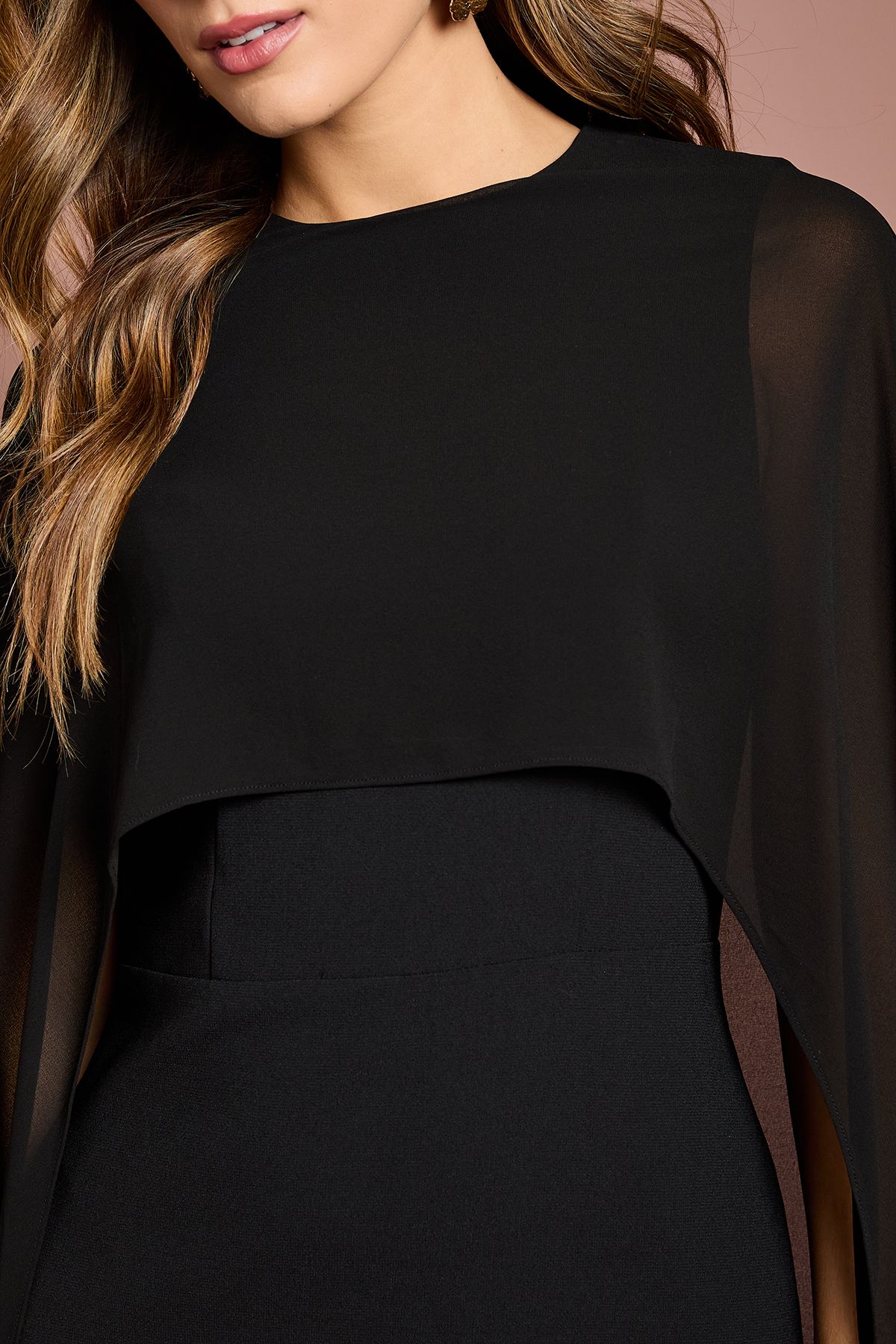 Coast Cape Sleeve Maxi Dress Black image 5