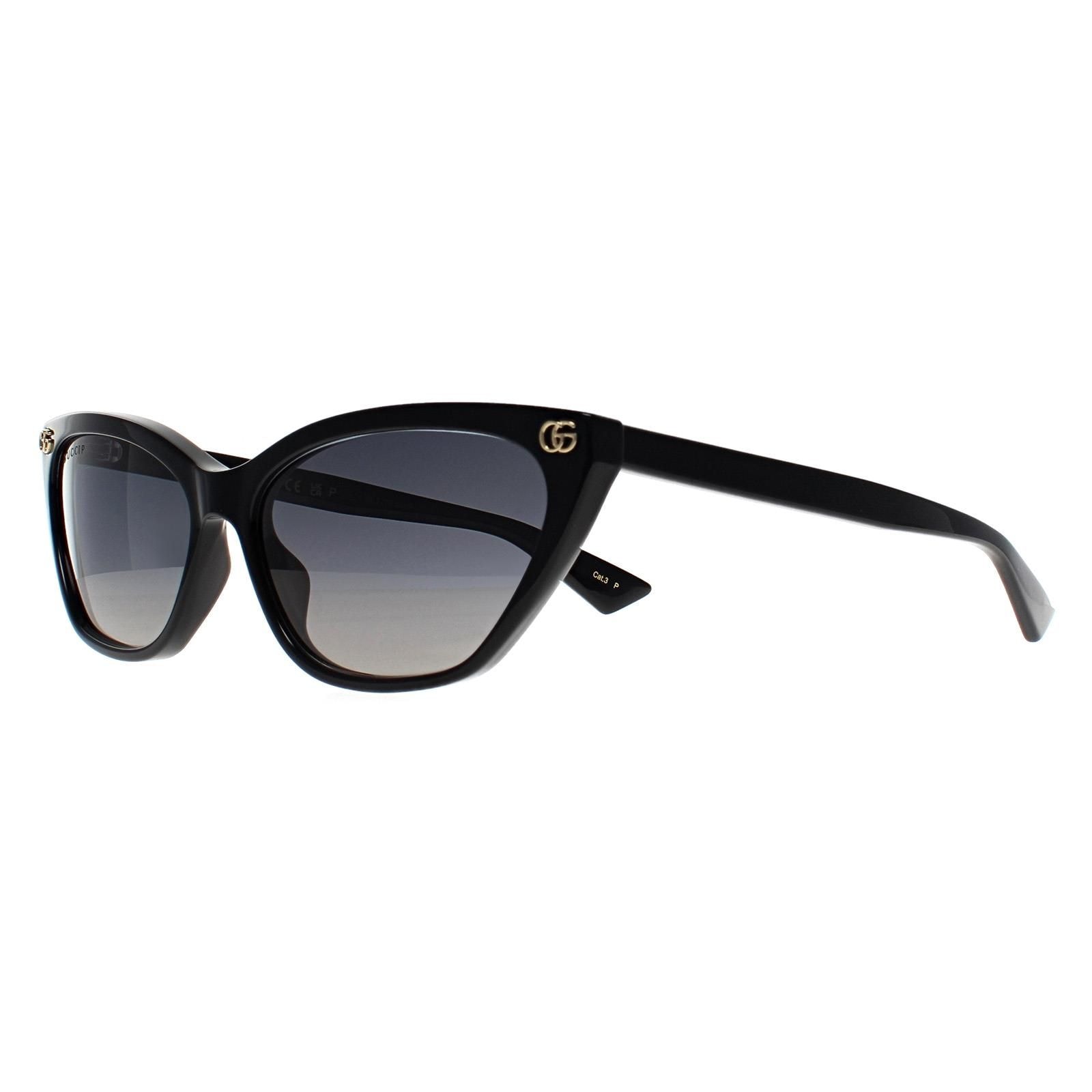 Gucci Cat Eye Shiny Black Grey Gradient Polarized GG1815S image 2