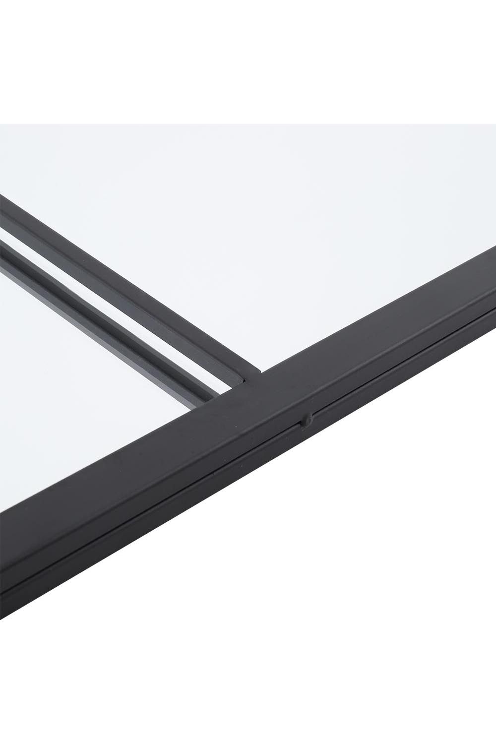 Living and Home 60x150cm Modern Black Metal Frame Rectangular Windowpane Mirror image 4