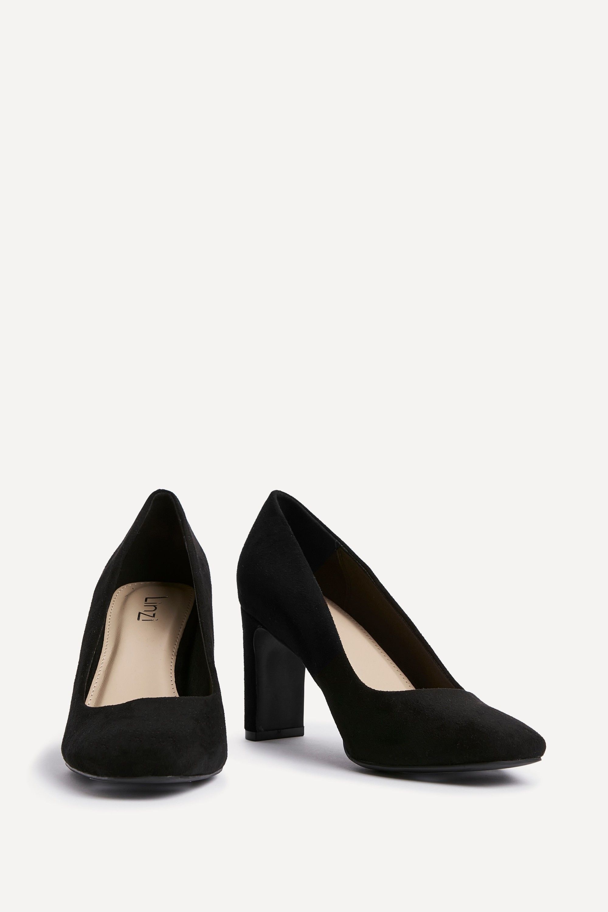 Linzi Agenda Black Faux Suede Modern Style Court Heel image 3