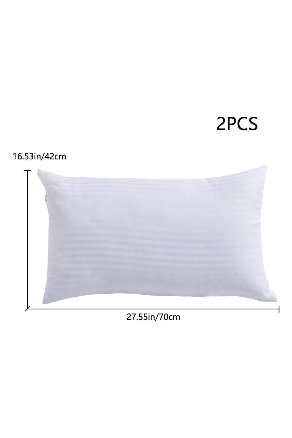 Living and Home 2Pcs Washable Stripe Bed Pillows Comfortable Medium Firm Support Pillows, 70cm L x 42cm W image 6